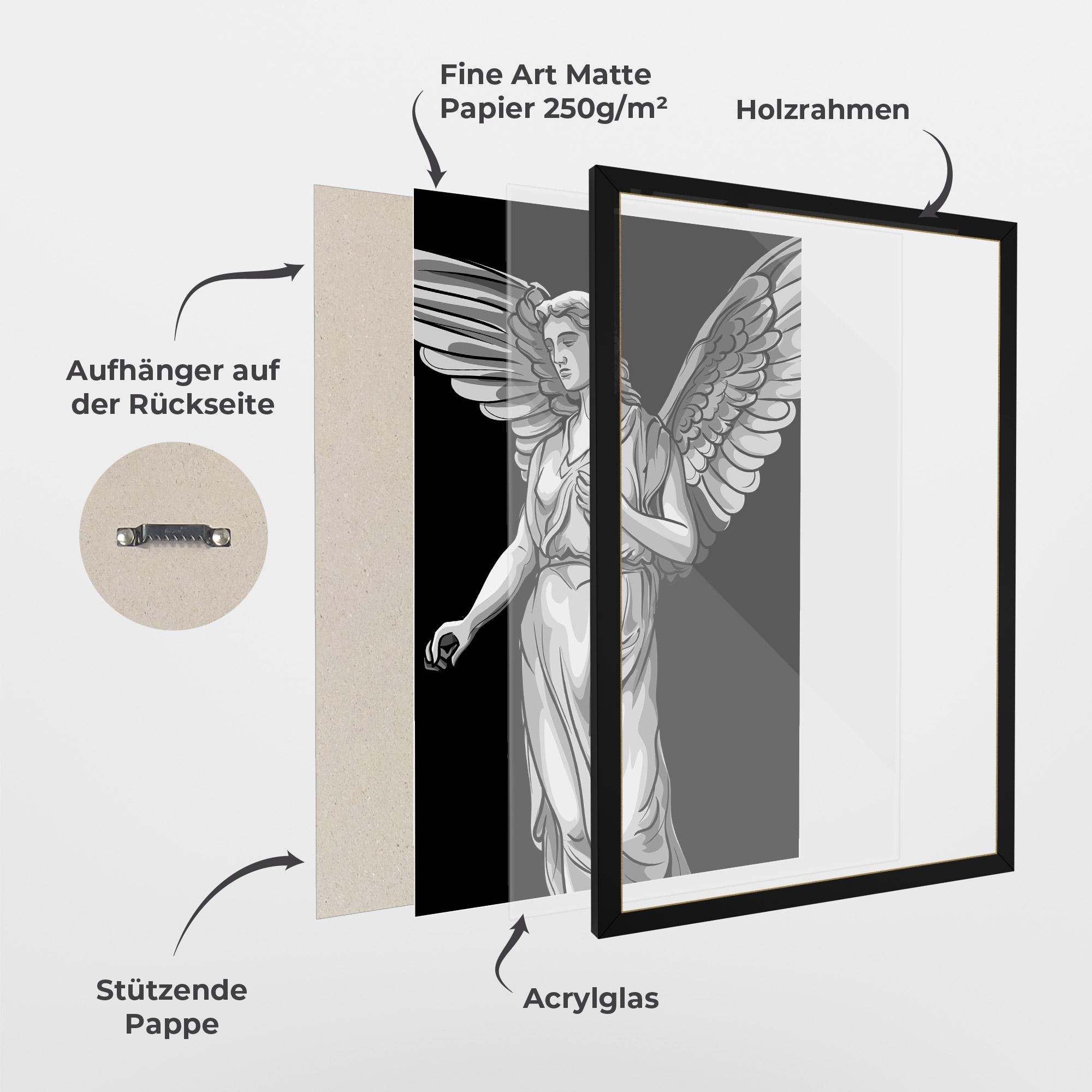 Gerahmte Poster Angel Hand mockup 1