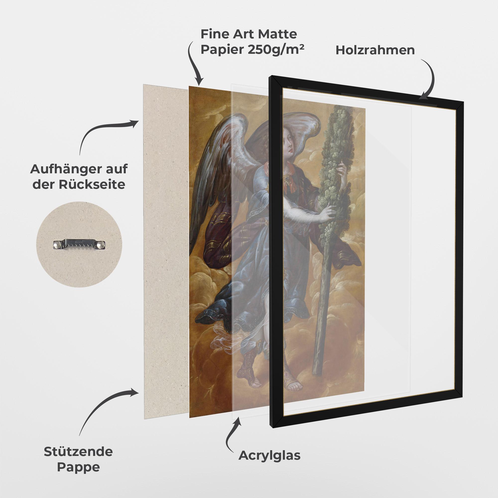 Gerahmte Poster Angel Holding A Tree mockup 1