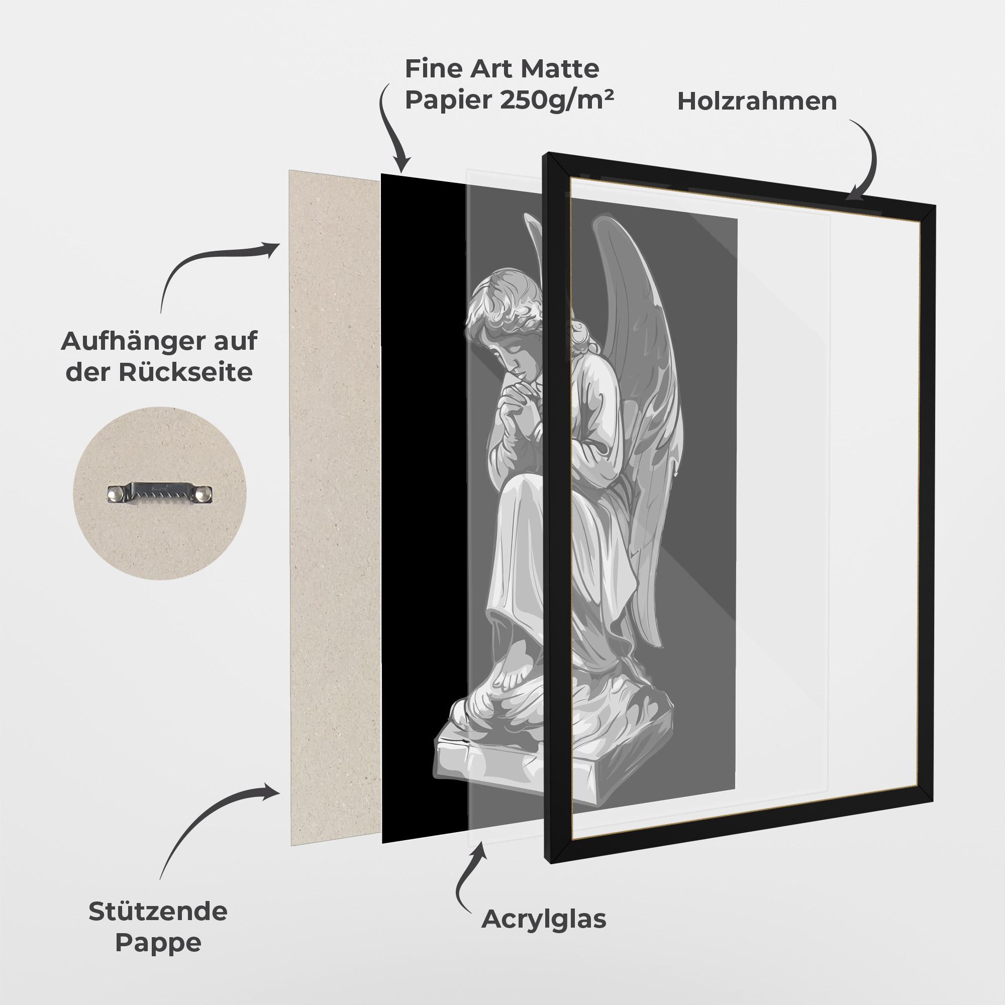 Gerahmte Poster Angel Pray mockup 1