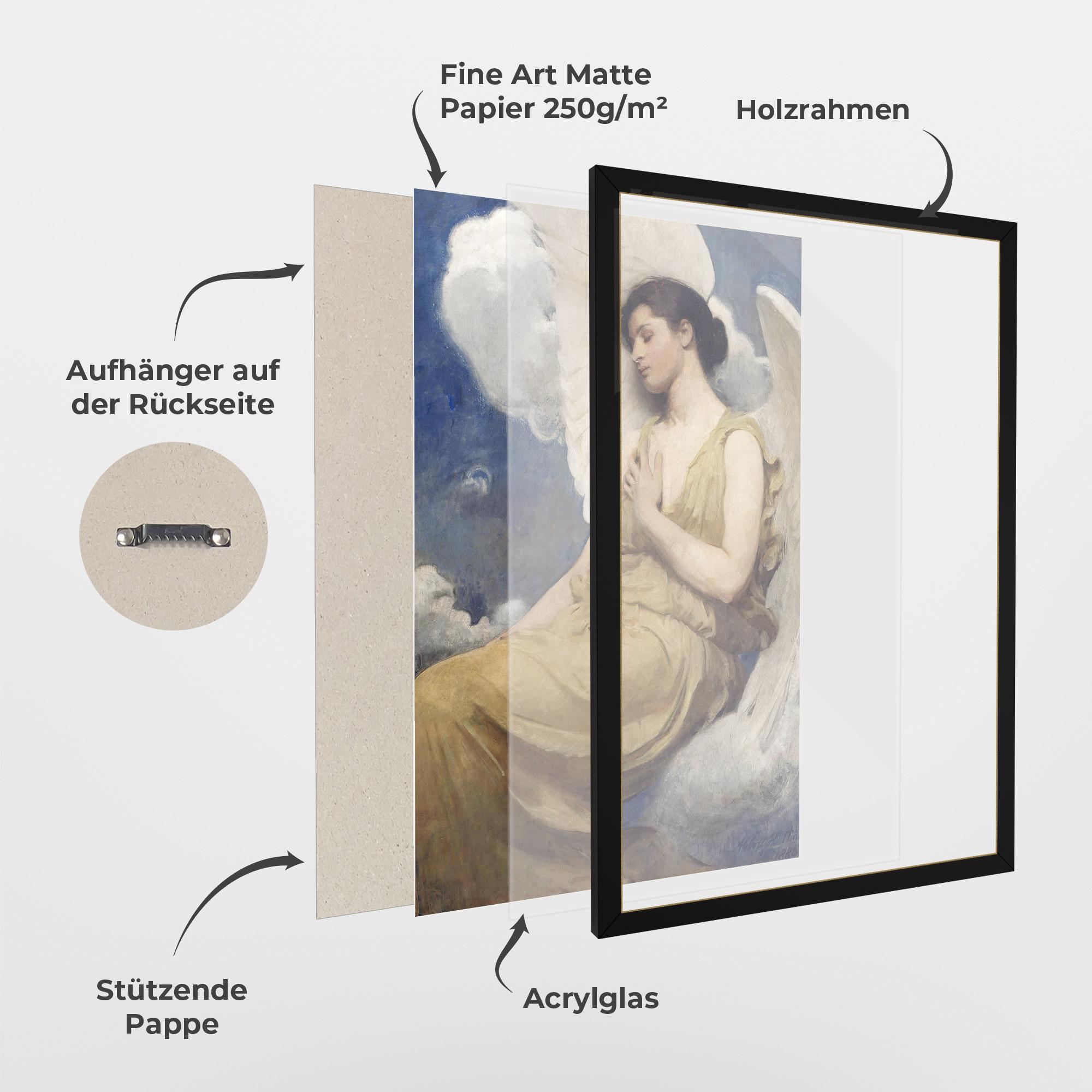 Gerahmte Poster Angel Woman Painting mockup 1