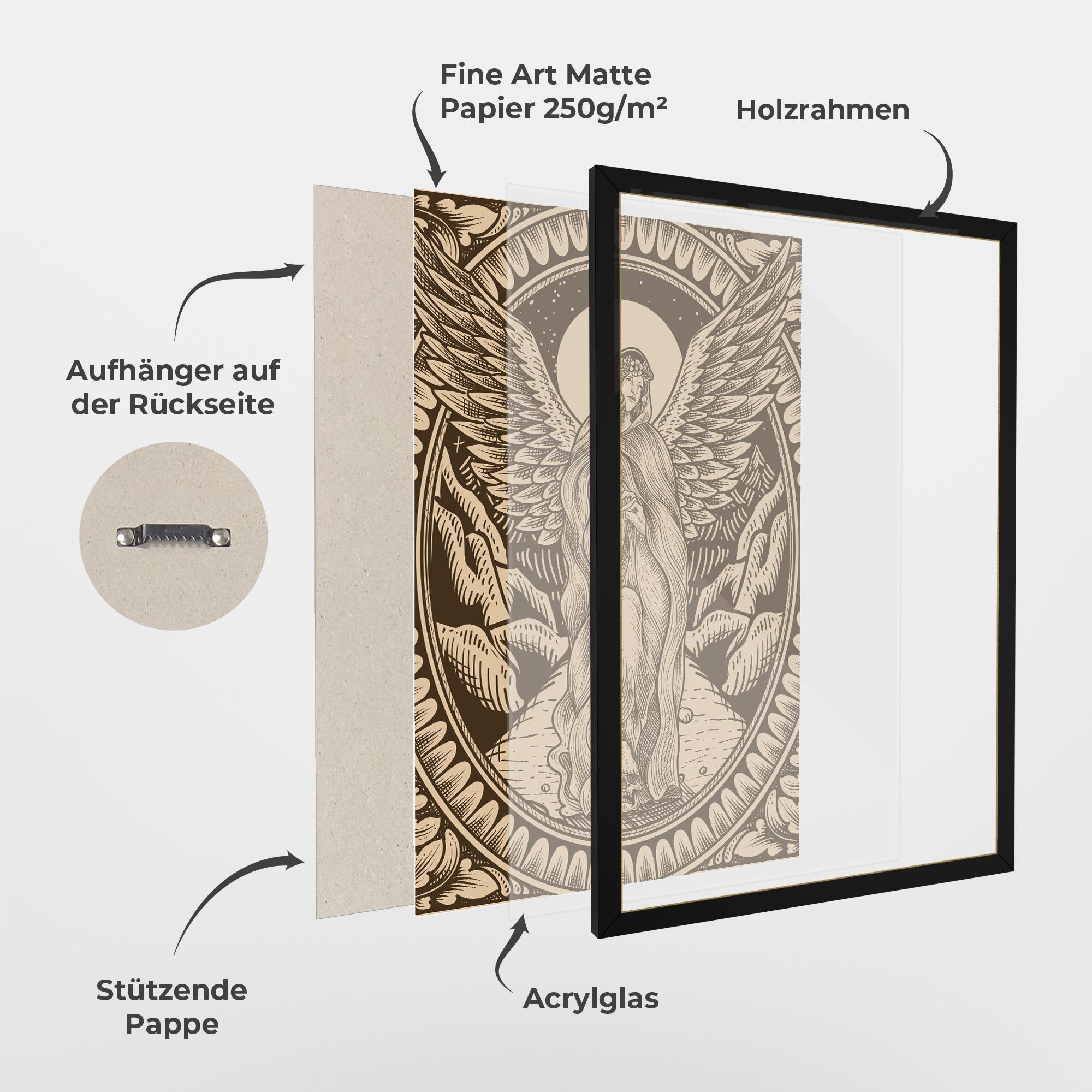 Gerahmte Poster Cream Angel mockup 1