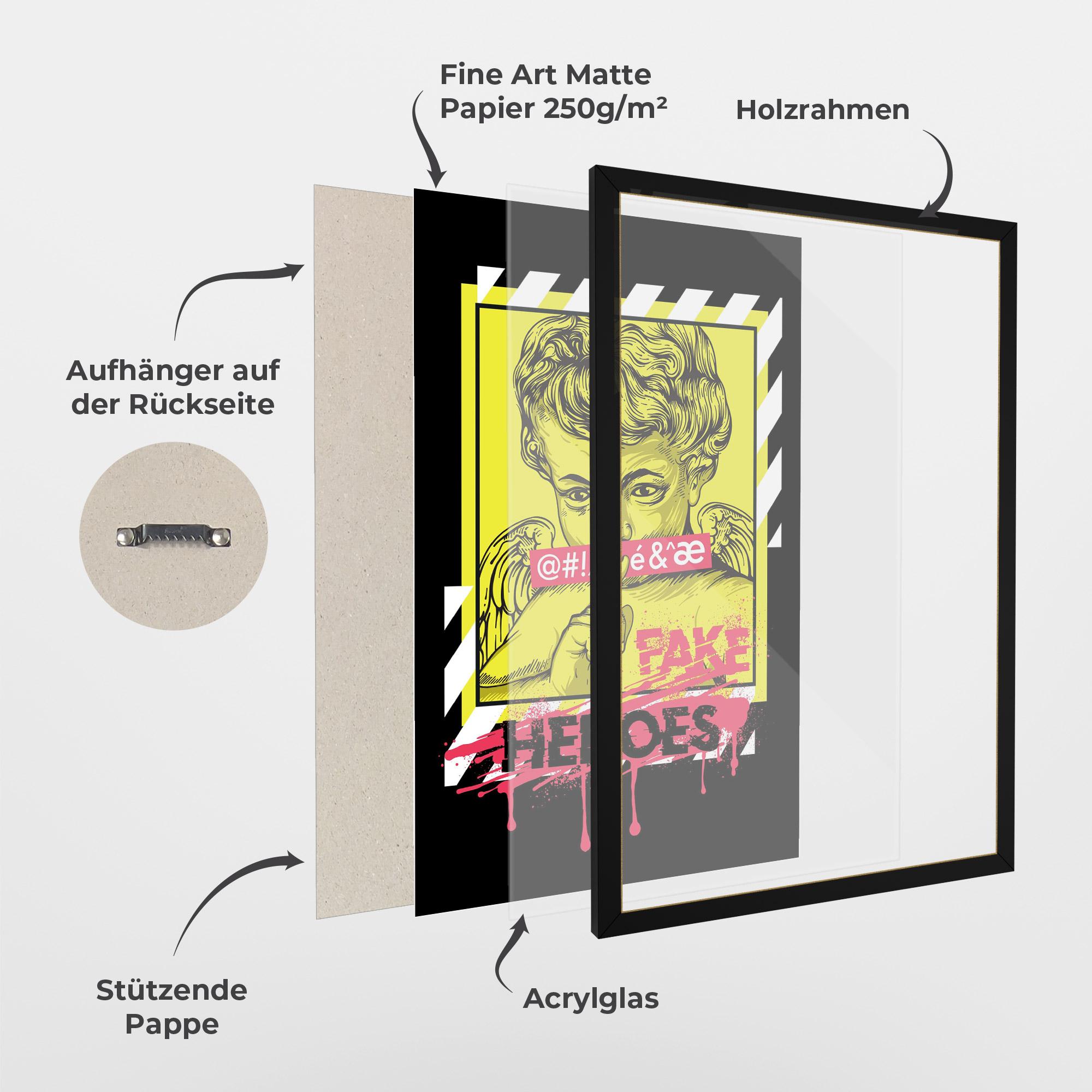 Gerahmte Poster Fake Heroes mockup 1