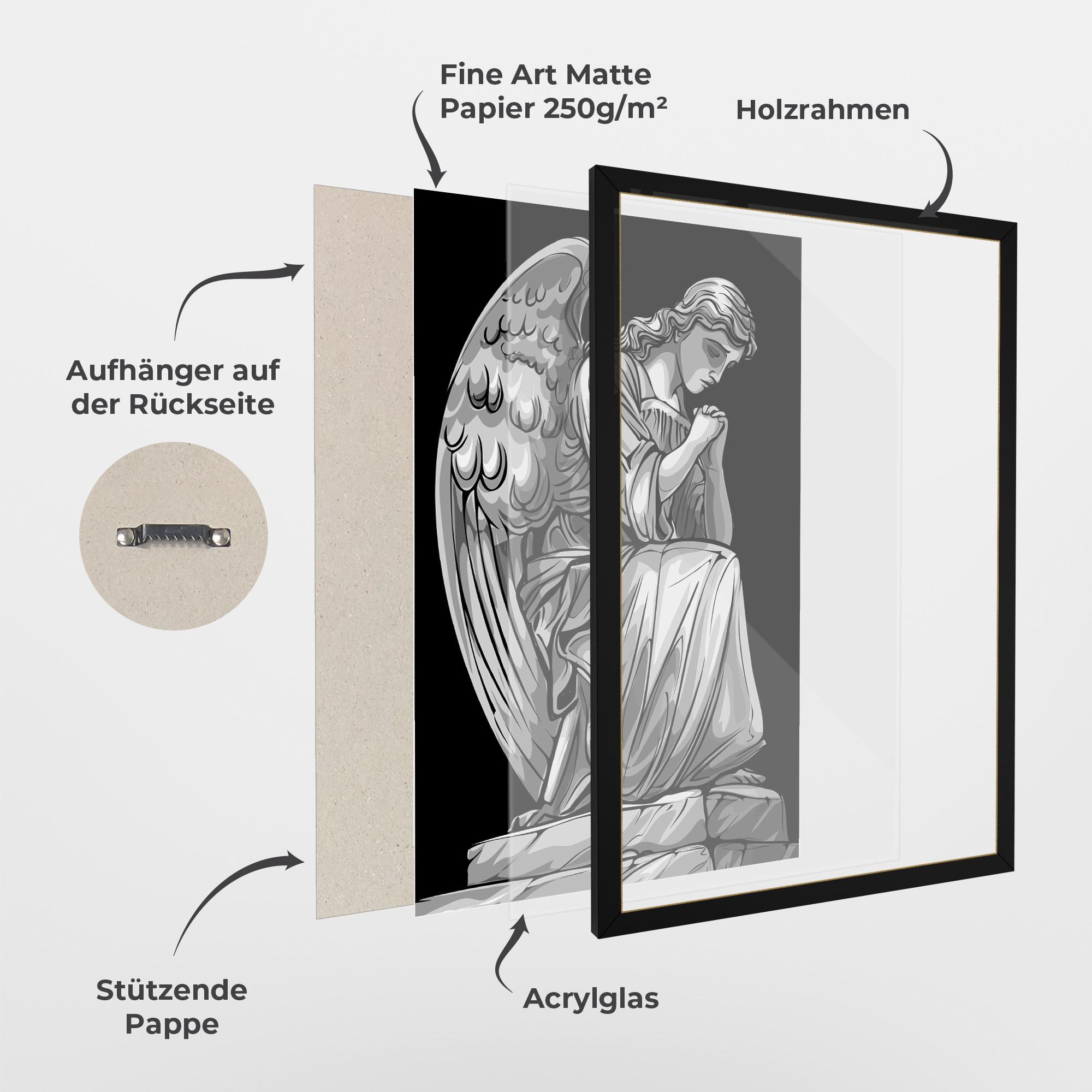 Gerahmte Poster Pray Angel mockup 1