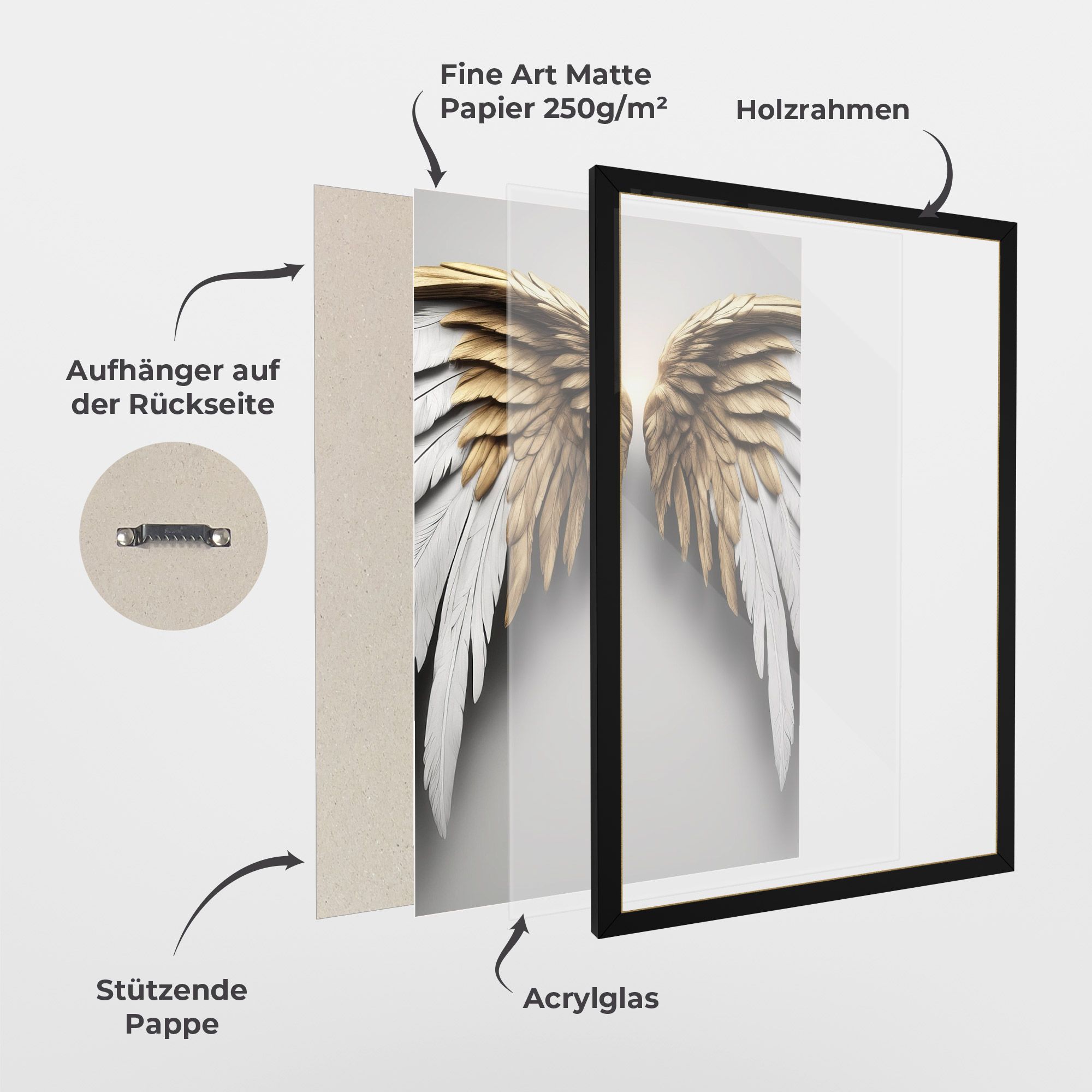 Realistic Angel Wings mockup 1