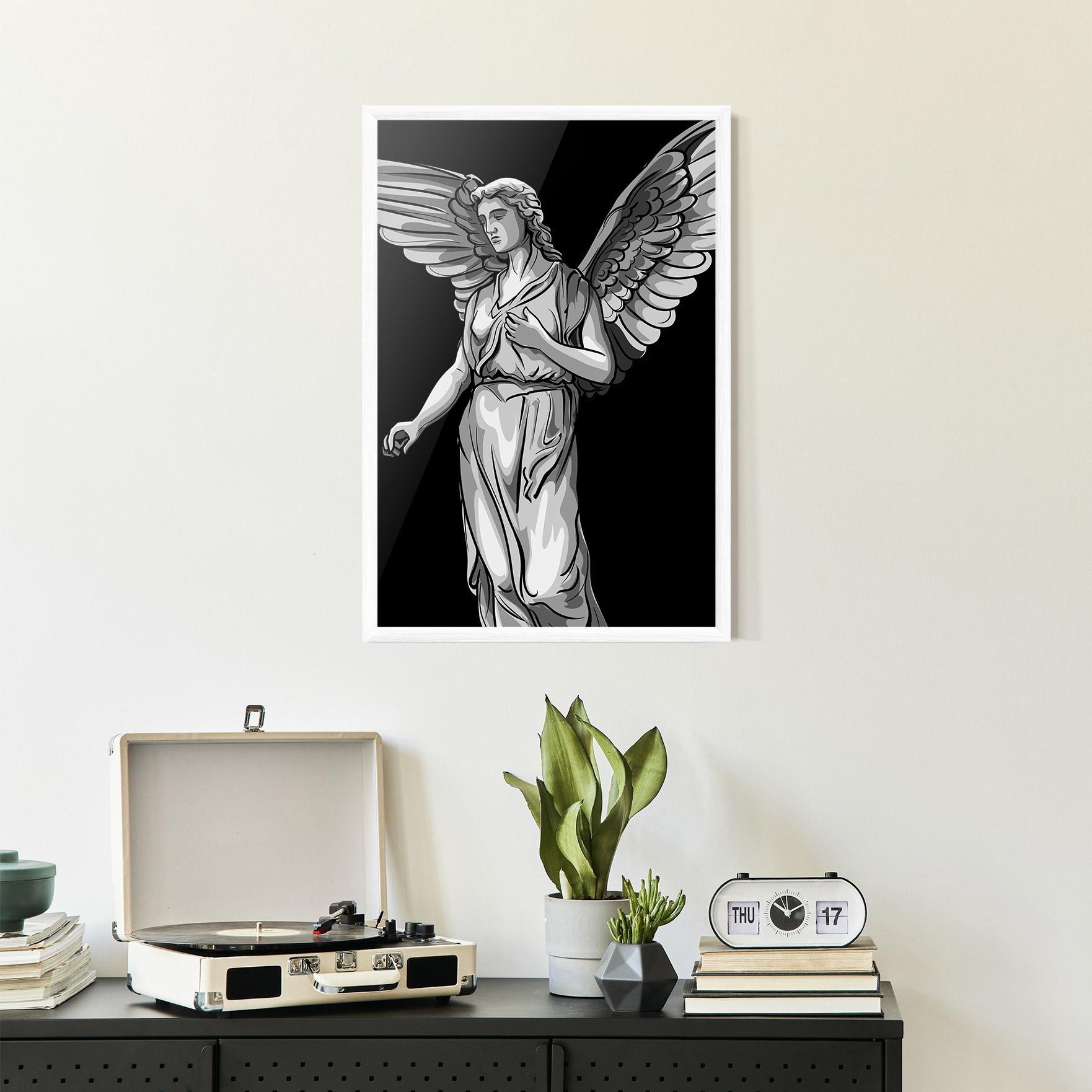 Gerahmte Poster Angel Hand mockup 2