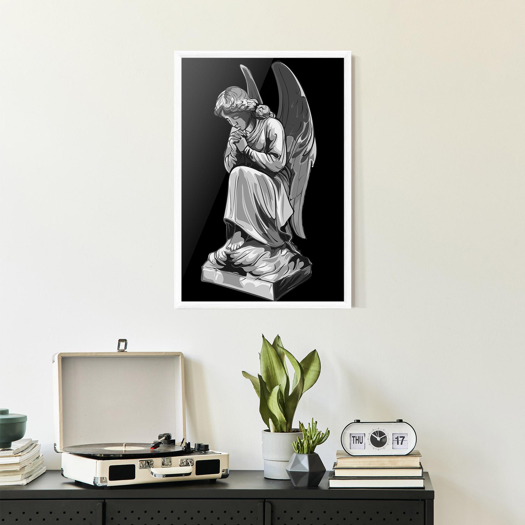 Gerahmte Poster Angel Pray mockup 2