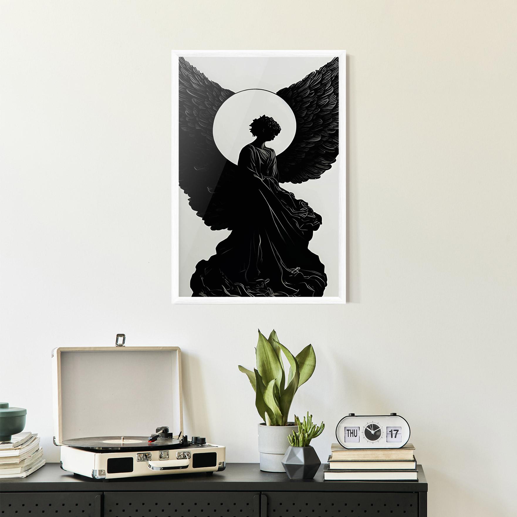 Gerahmte Poster Angel Shilouette mockup 2