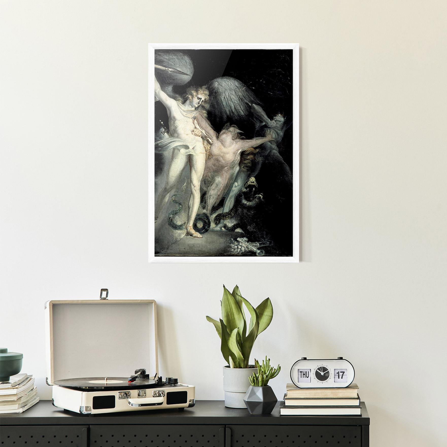 Gerahmte Poster Old Angel Painting mockup 2