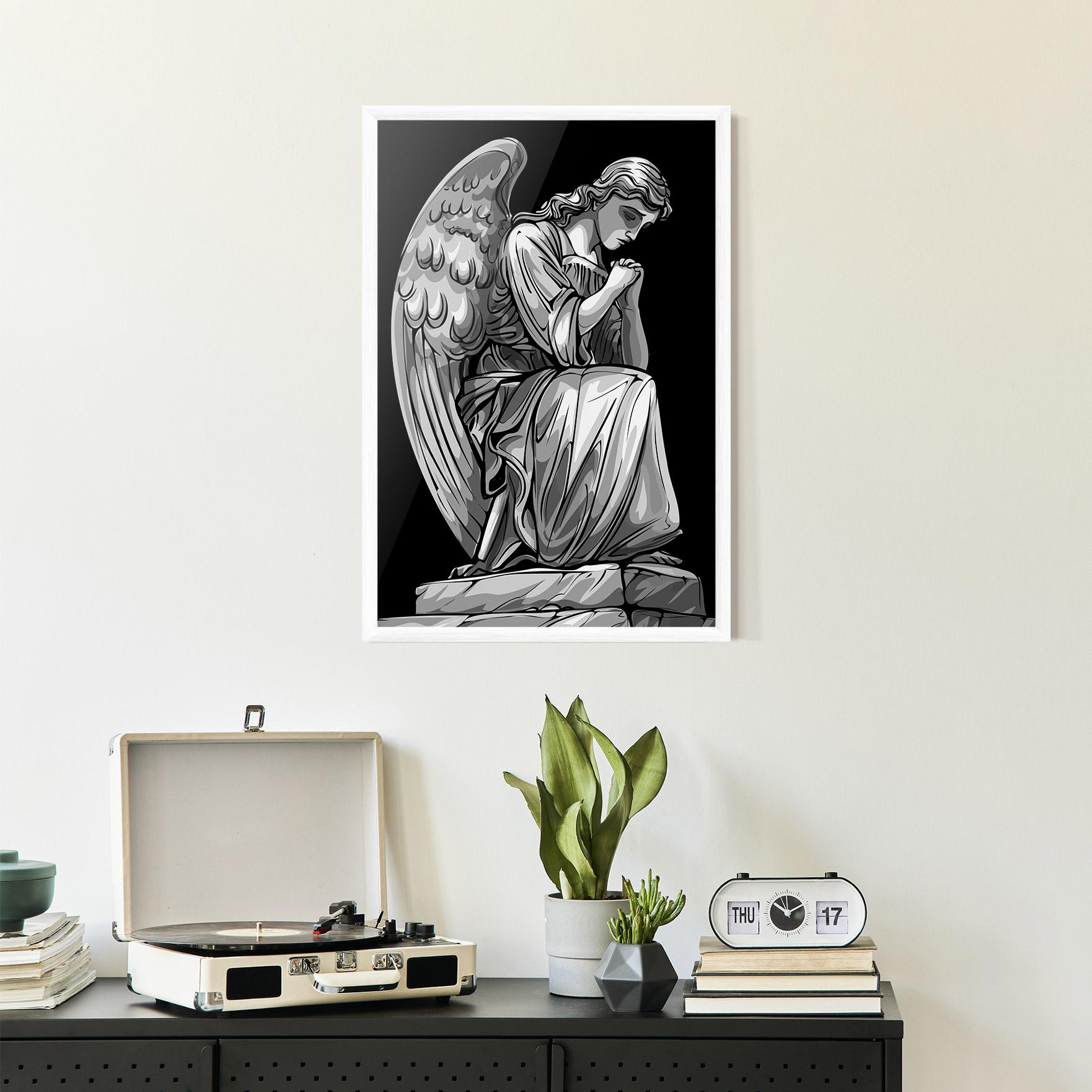 Gerahmte Poster Pray Angel mockup 2