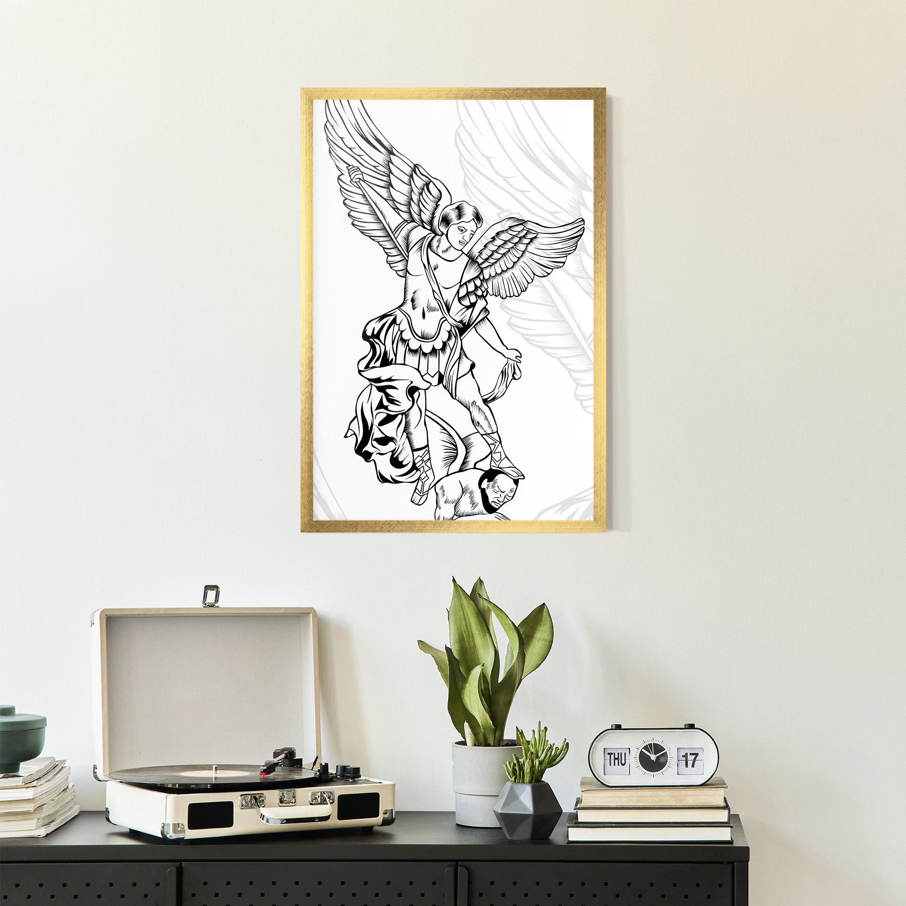 Gerahmte Poster Angel Fight mockup 2