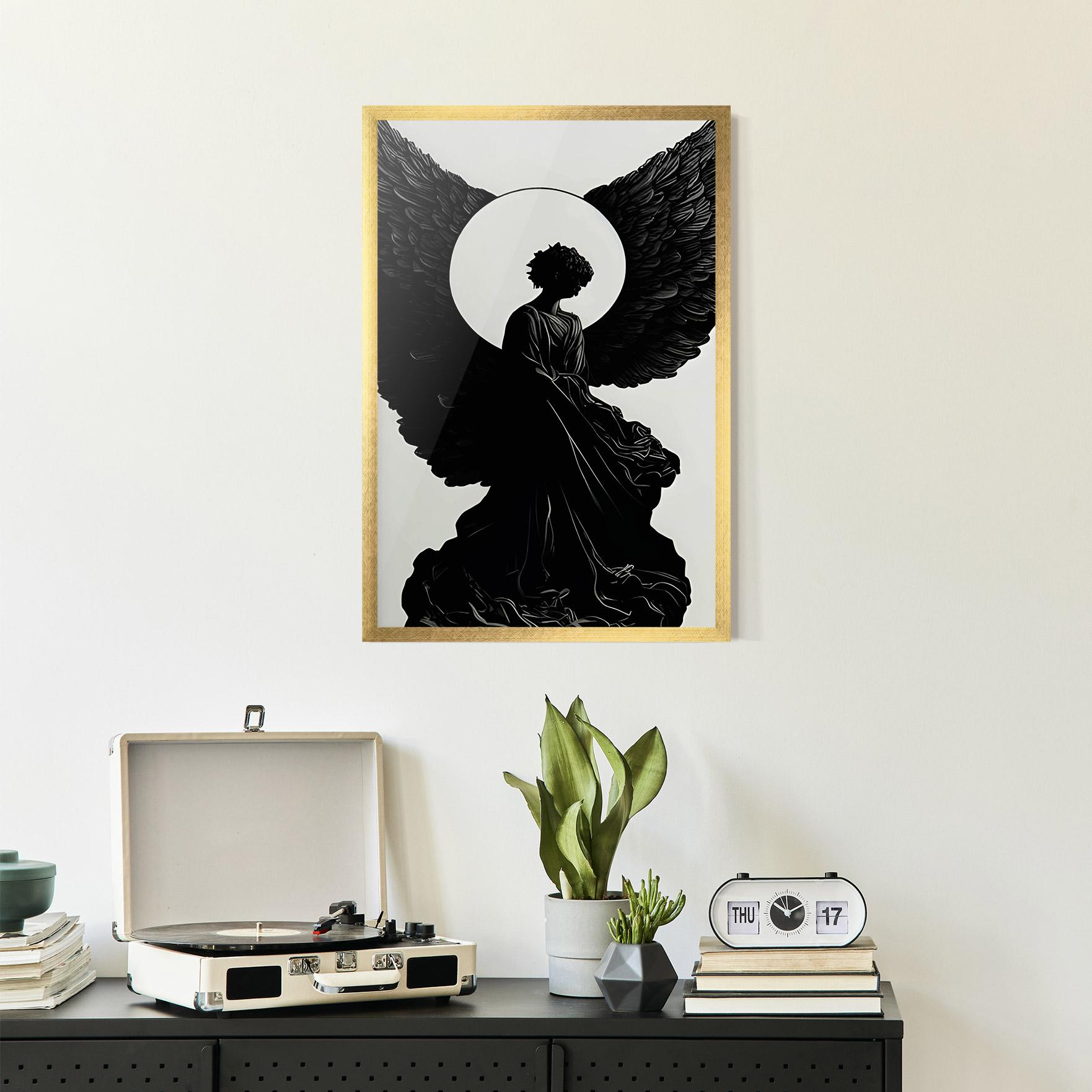 Gerahmte Poster Angel Shilouette mockup 2