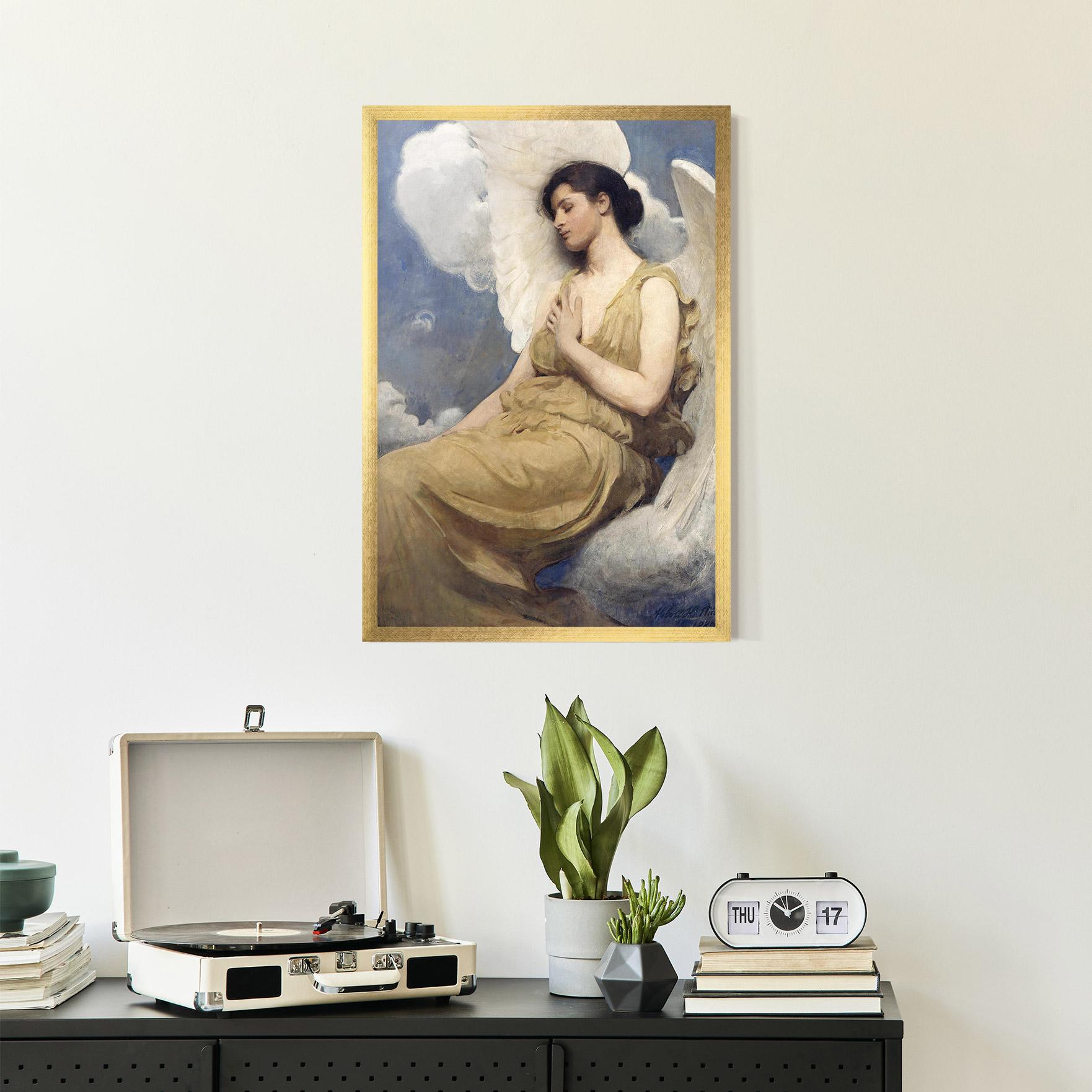 Gerahmte Poster Angel Woman Painting mockup 2