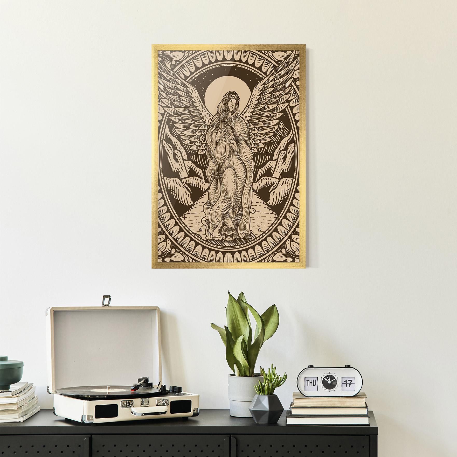 Gerahmte Poster Cream Angel mockup 2