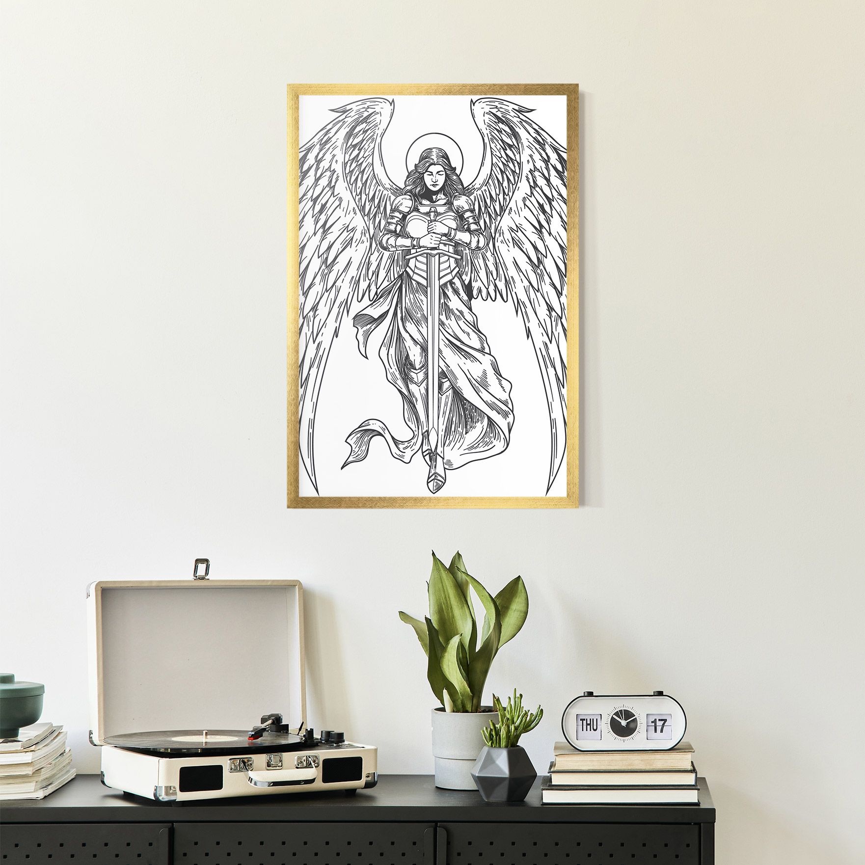 Grey Line Angel mockup 2