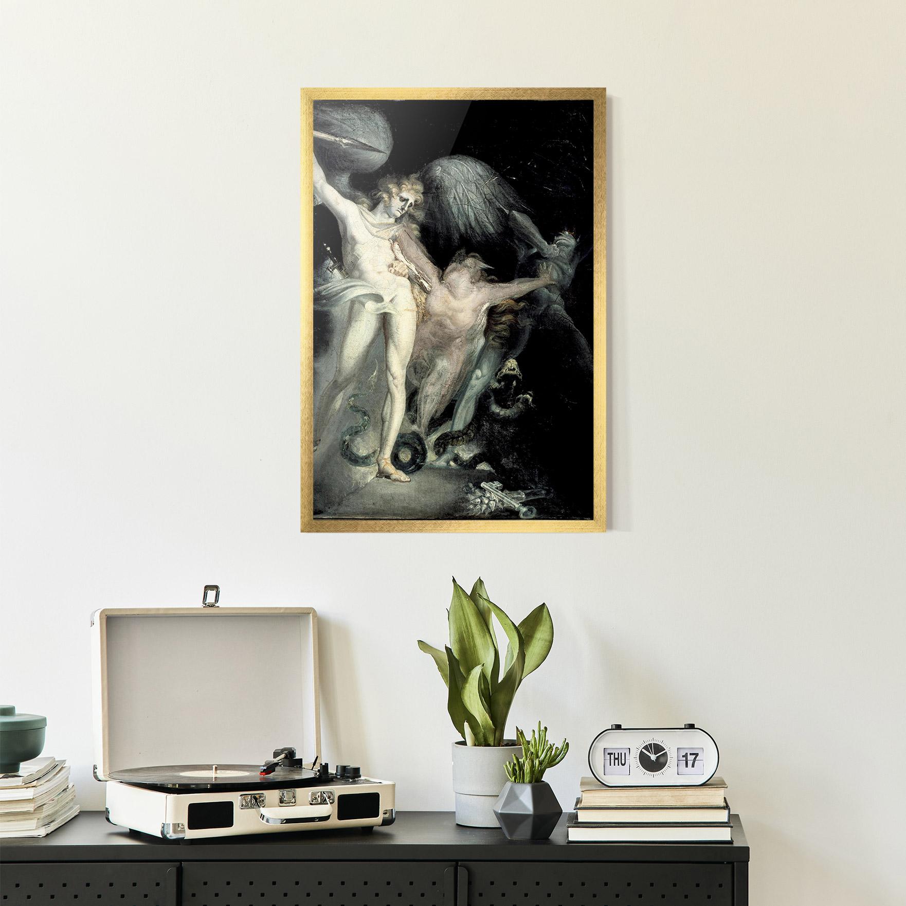 Gerahmte Poster Old Angel Painting mockup 2