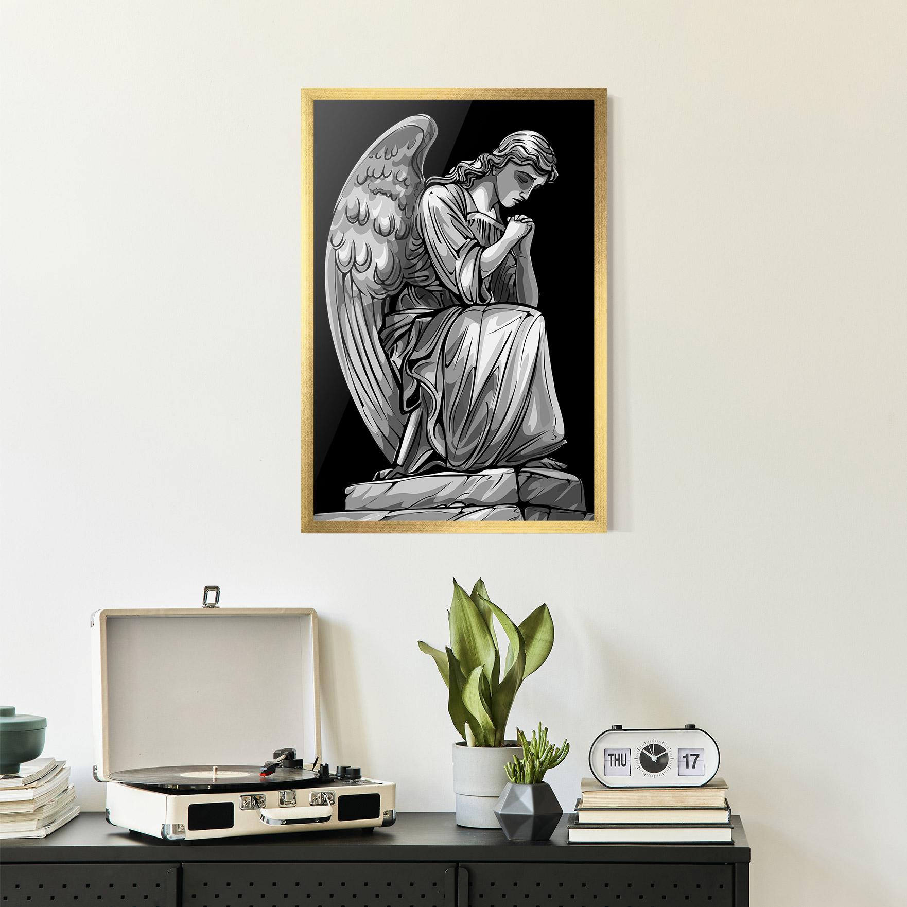 Gerahmte Poster Pray Angel mockup 2
