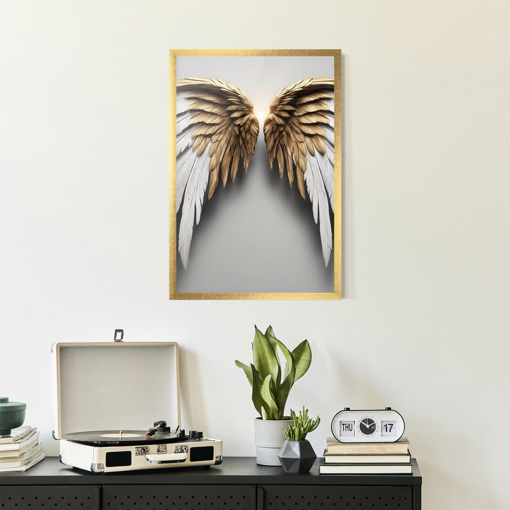 Gerahmte Poster Realistic Angel Wings mockup 2