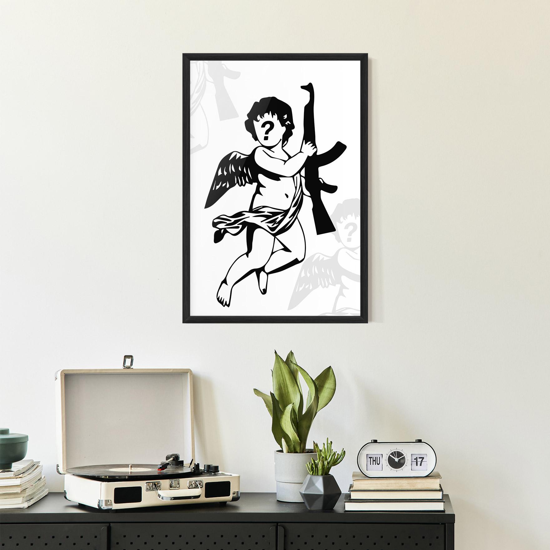 Gerahmte Poster Angel Gun mockup 2