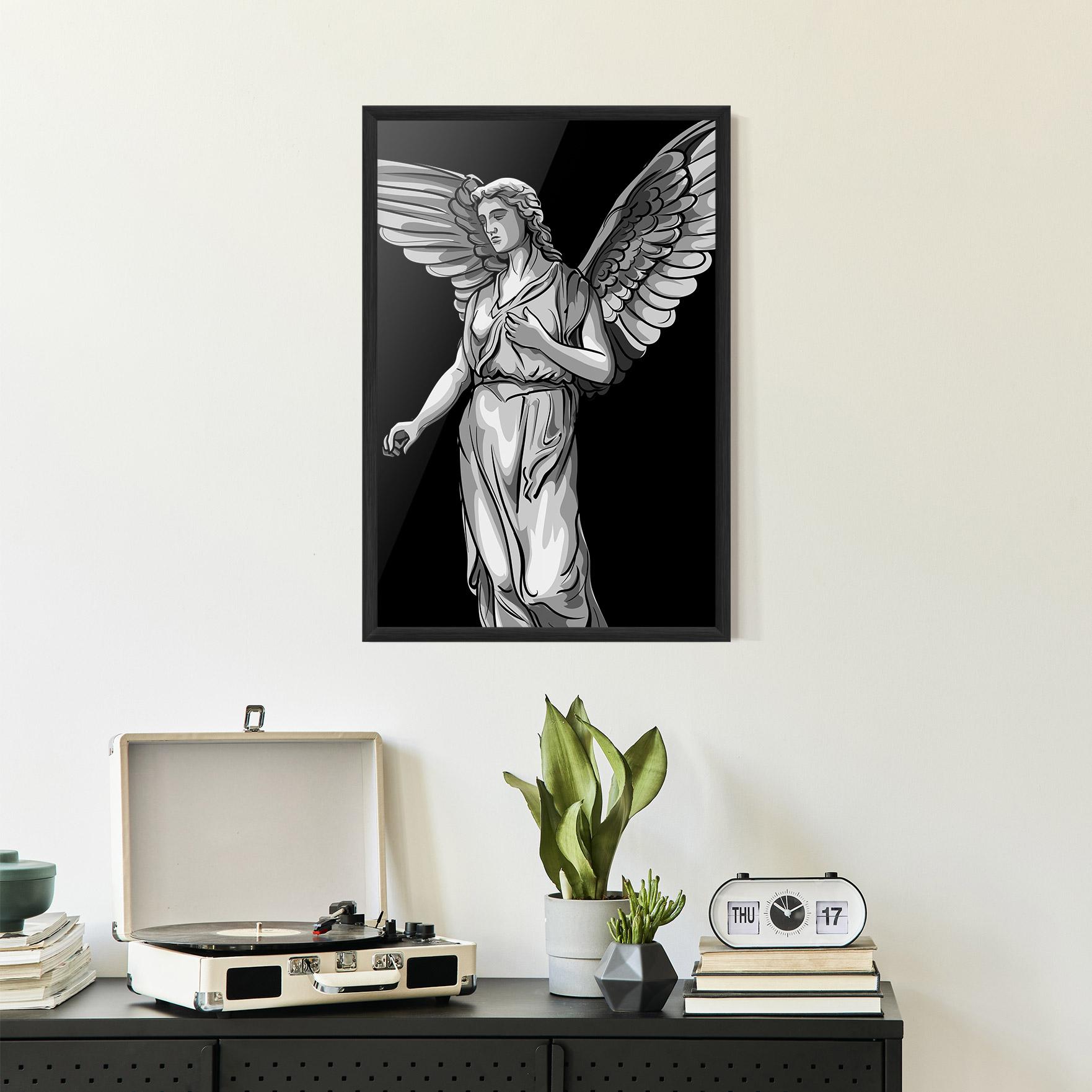 Gerahmte Poster Angel Hand mockup 2