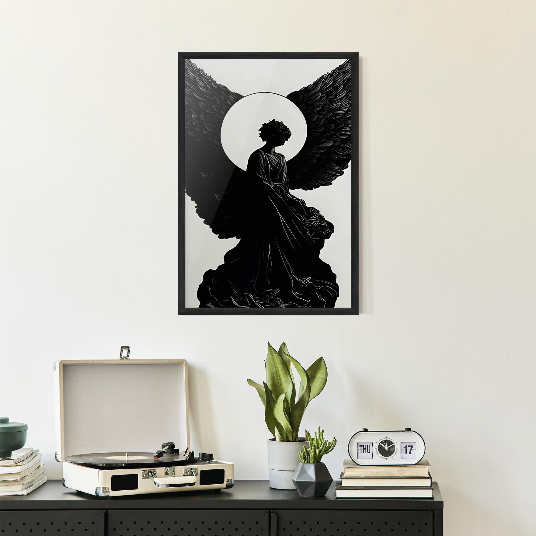 Gerahmte Poster Angel Shilouette mockup 2