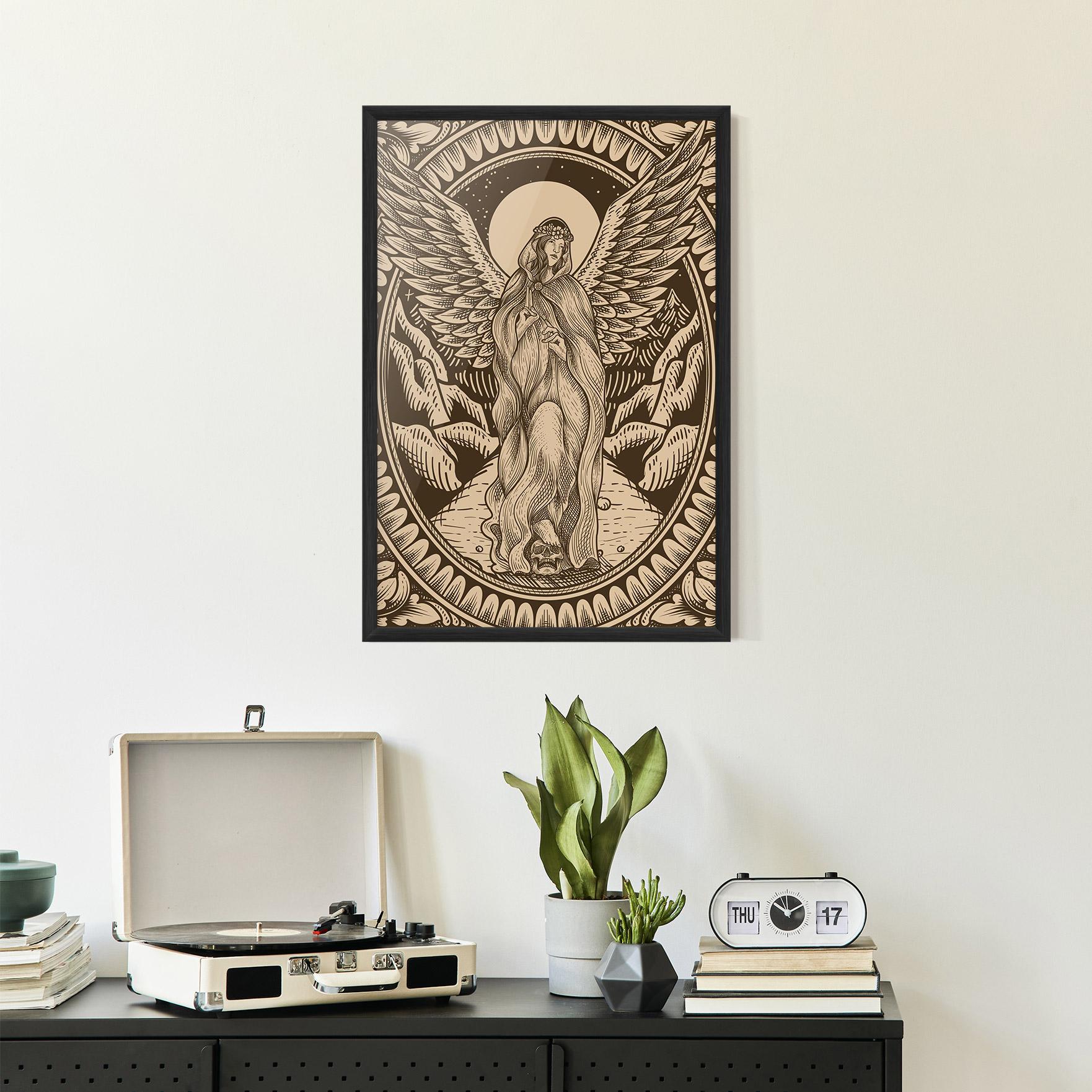 Gerahmte Poster Cream Angel mockup 2