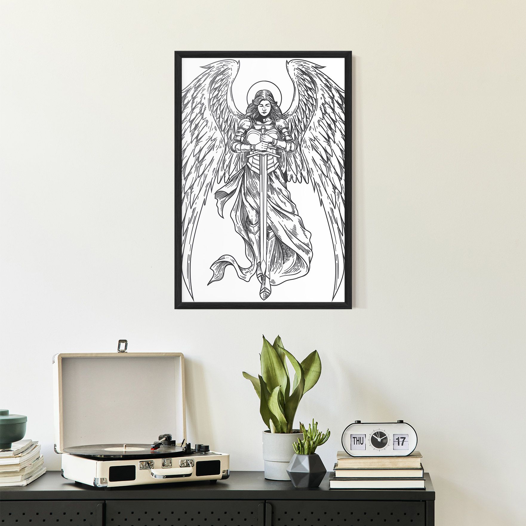 Grey Line Angel mockup 2