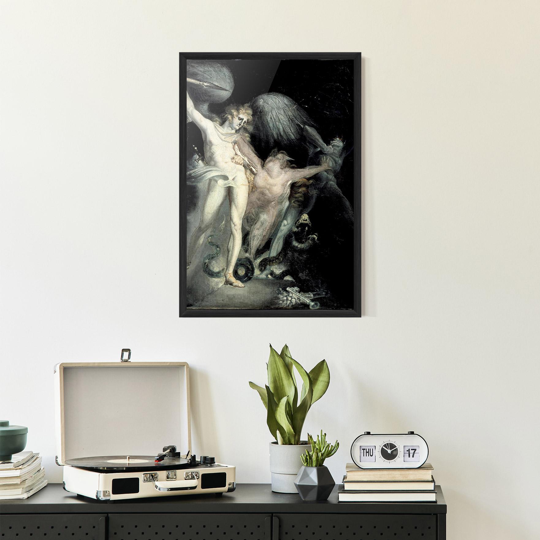 Gerahmte Poster Old Angel Painting mockup 2