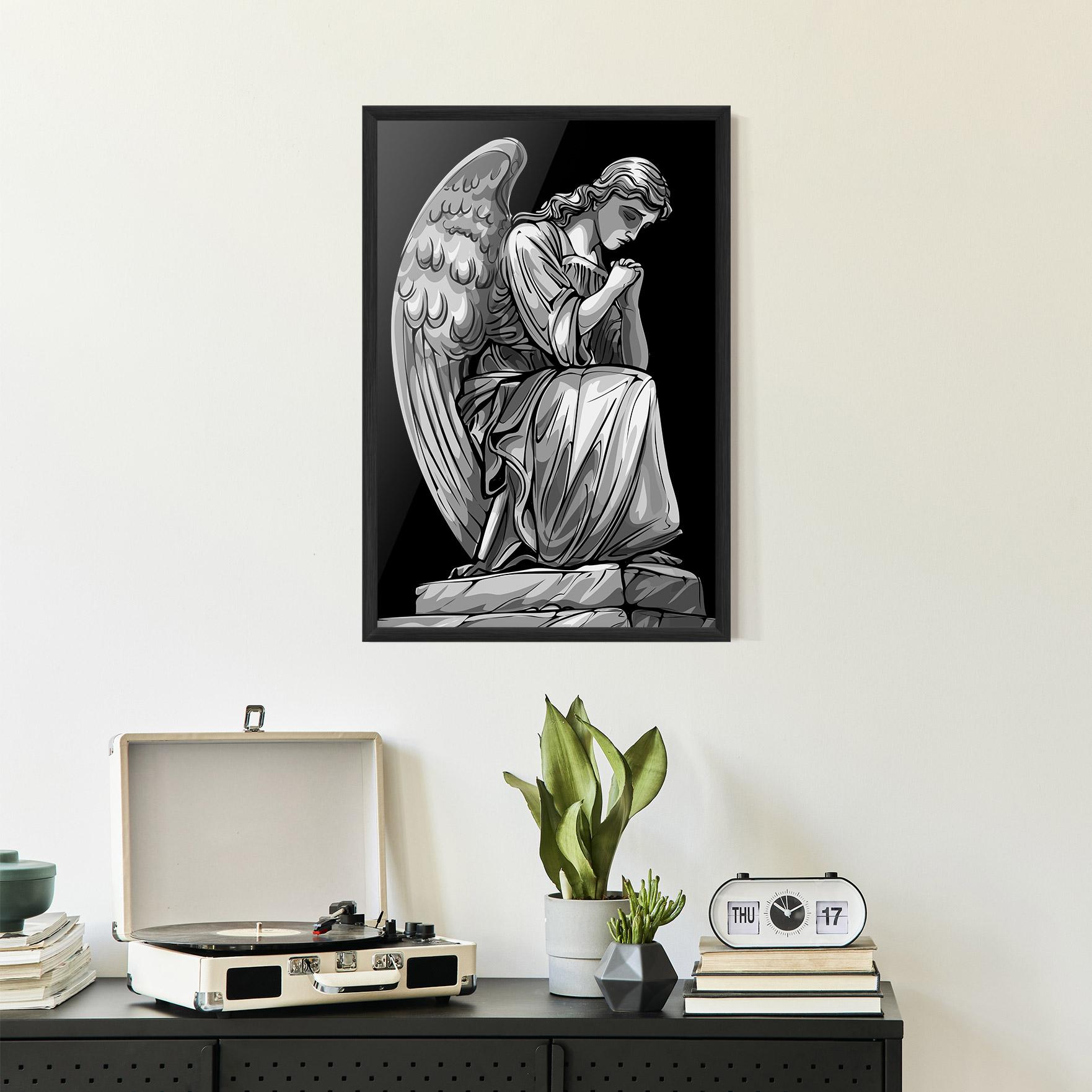 Gerahmte Poster Pray Angel mockup 2
