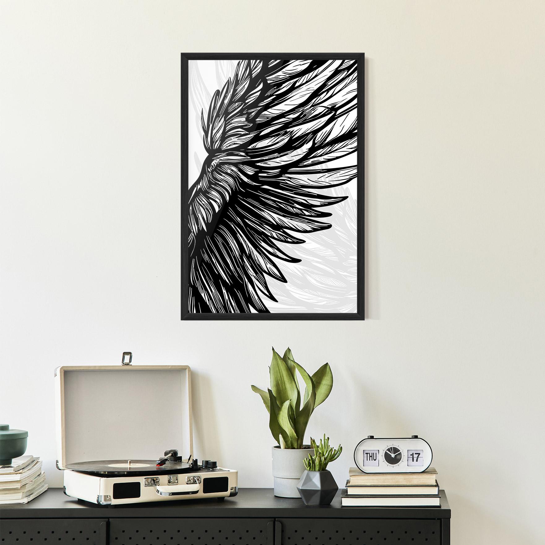 Gerahmte Poster Wing Line mockup 2