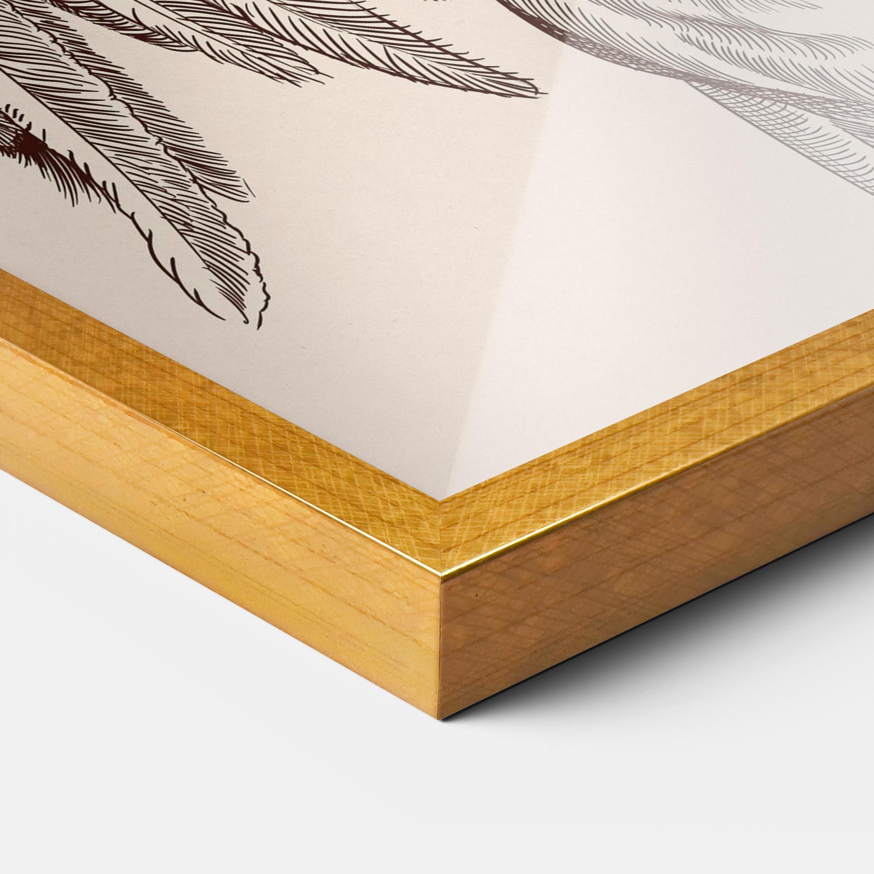 Gerahmte Poster Angel Brown Line mockup 3