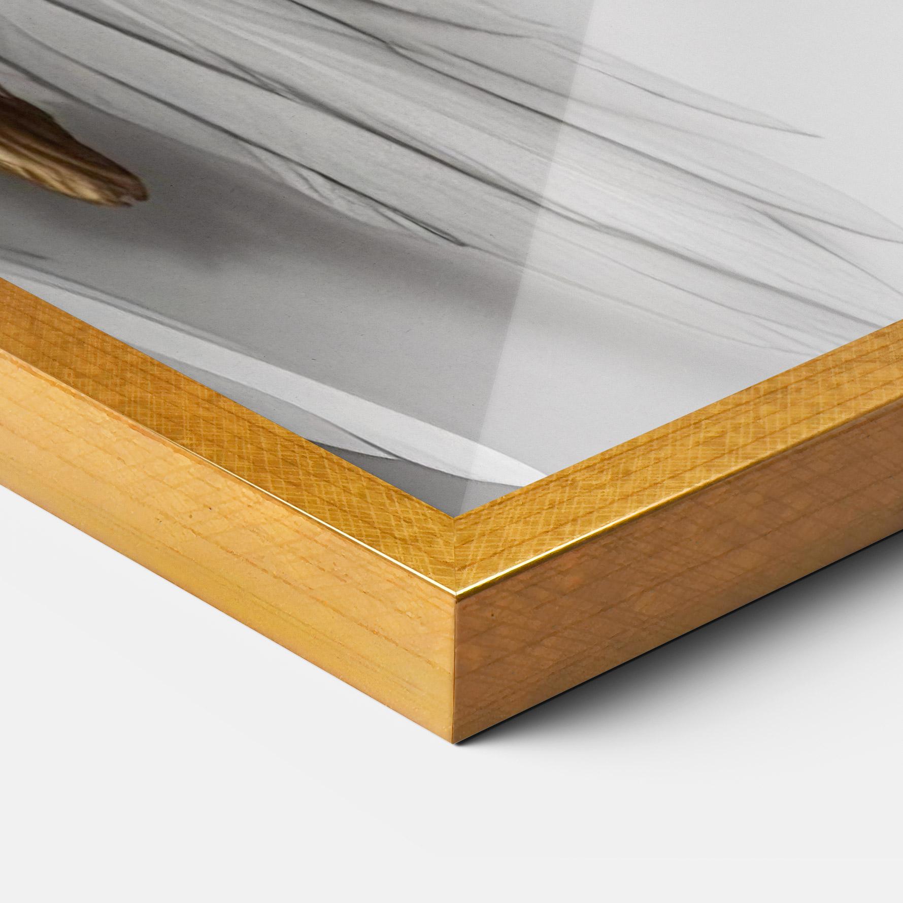 Gerahmte Poster Realistic Gold Angel Wings mockup 3