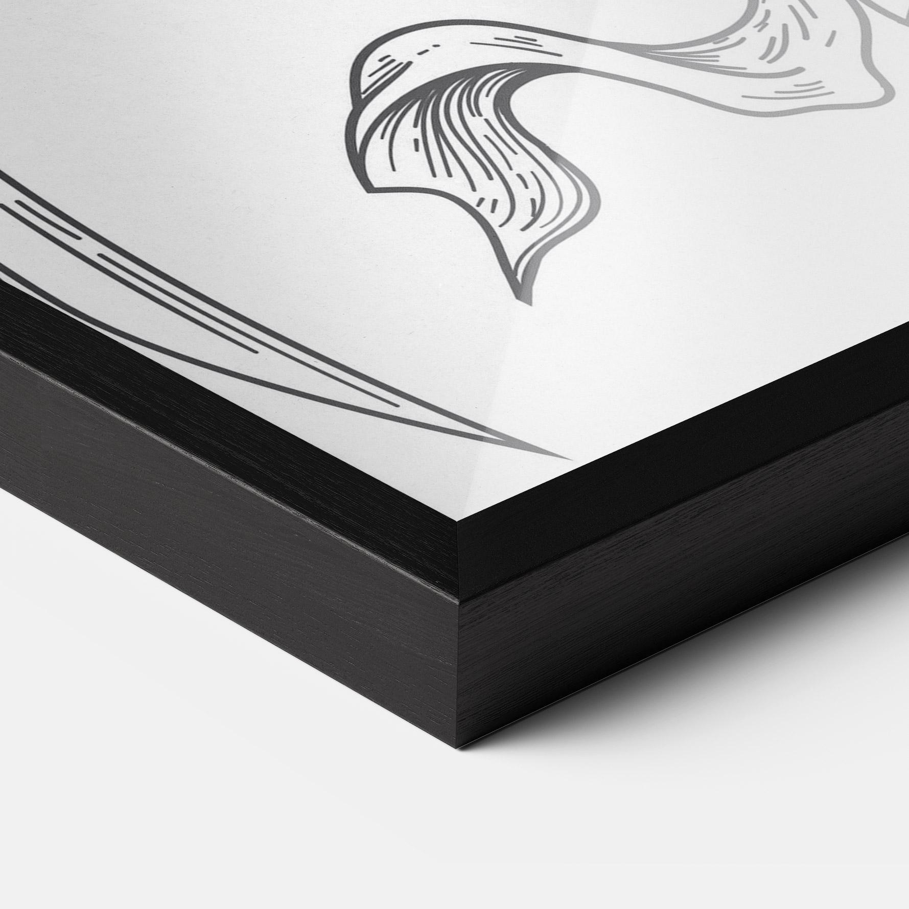 Gerahmte Poster Grey Line Angel mockup 3