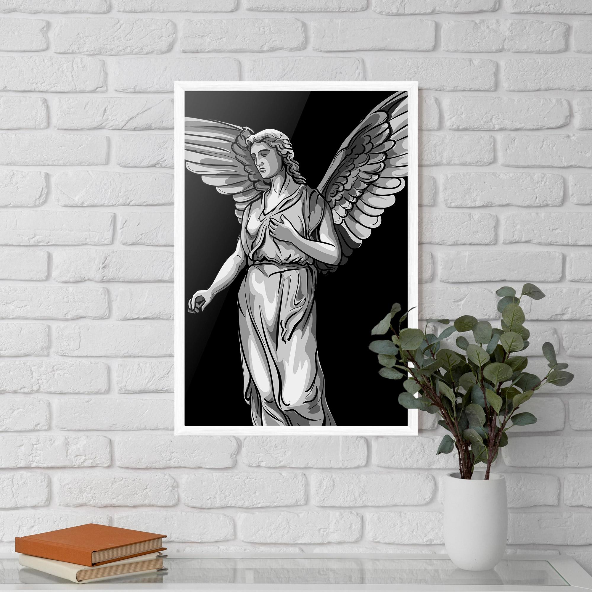 Gerahmte Poster Angel Hand mockup 5