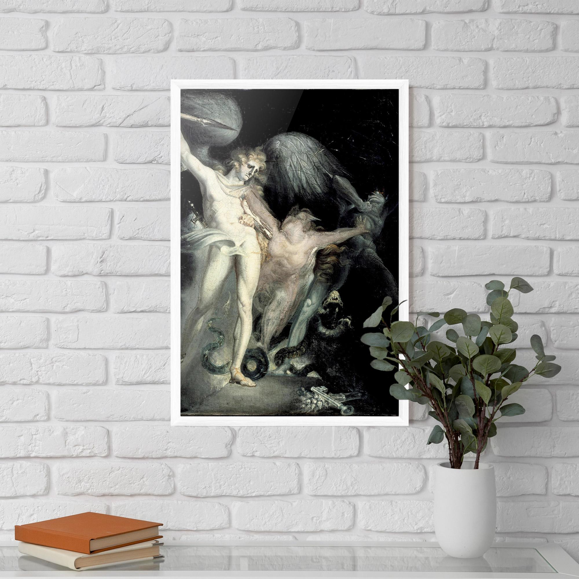 Gerahmte Poster Old Angel Painting mockup 5