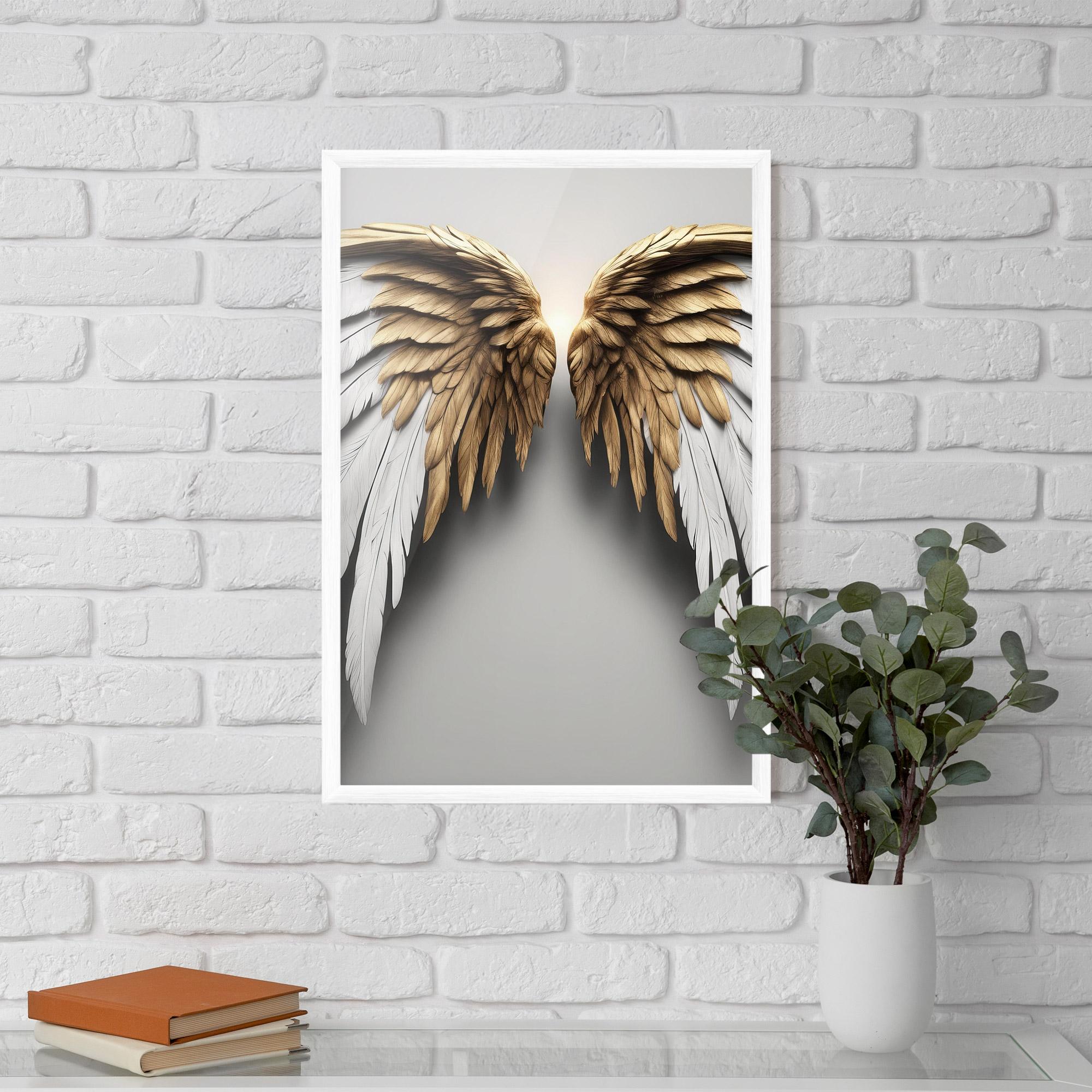 Gerahmte Poster Realistic Angel Wings mockup 5