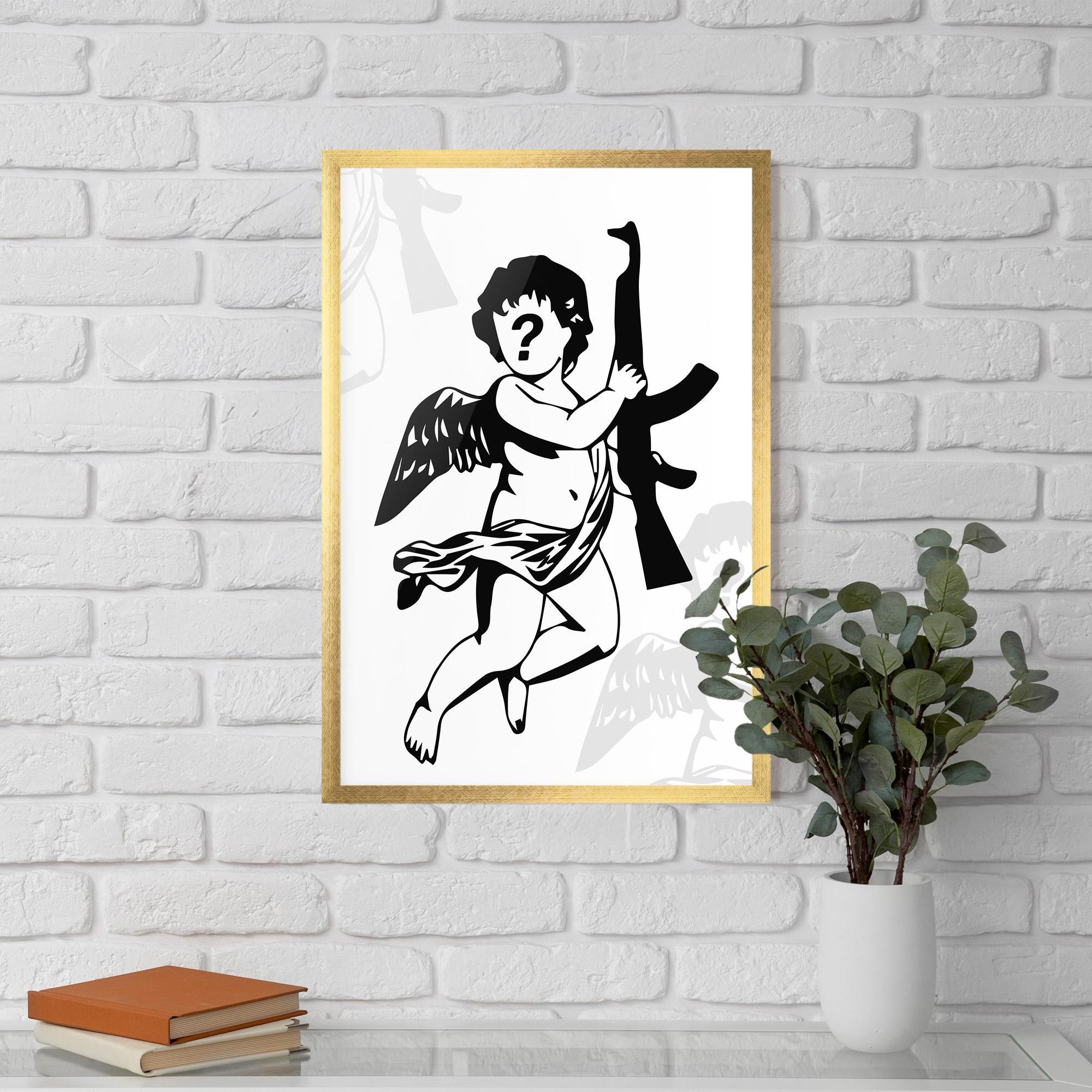 Gerahmte Poster Angel Gun mockup 5