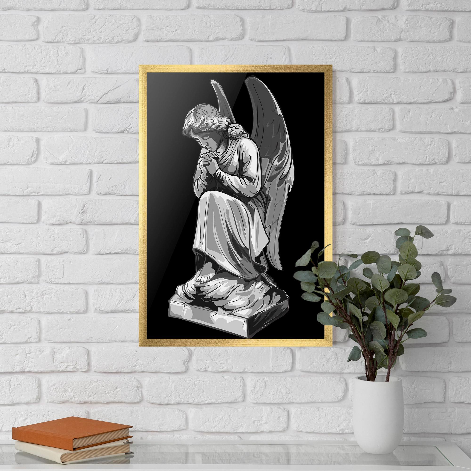 Gerahmte Poster Angel Pray mockup 5