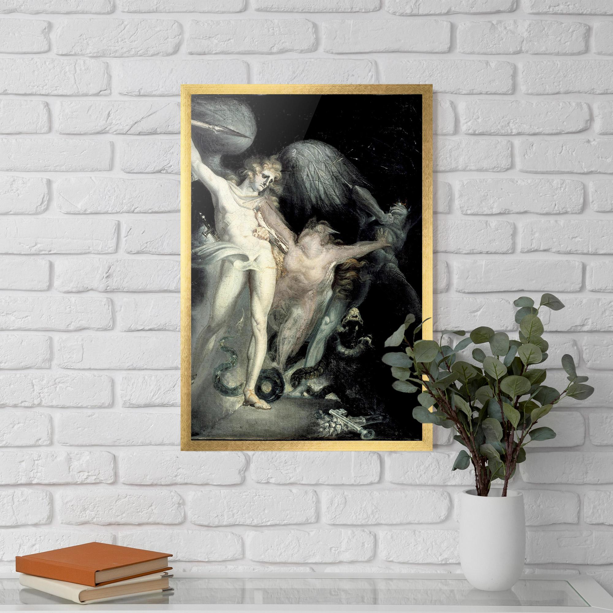 Gerahmte Poster Old Angel Painting mockup 5