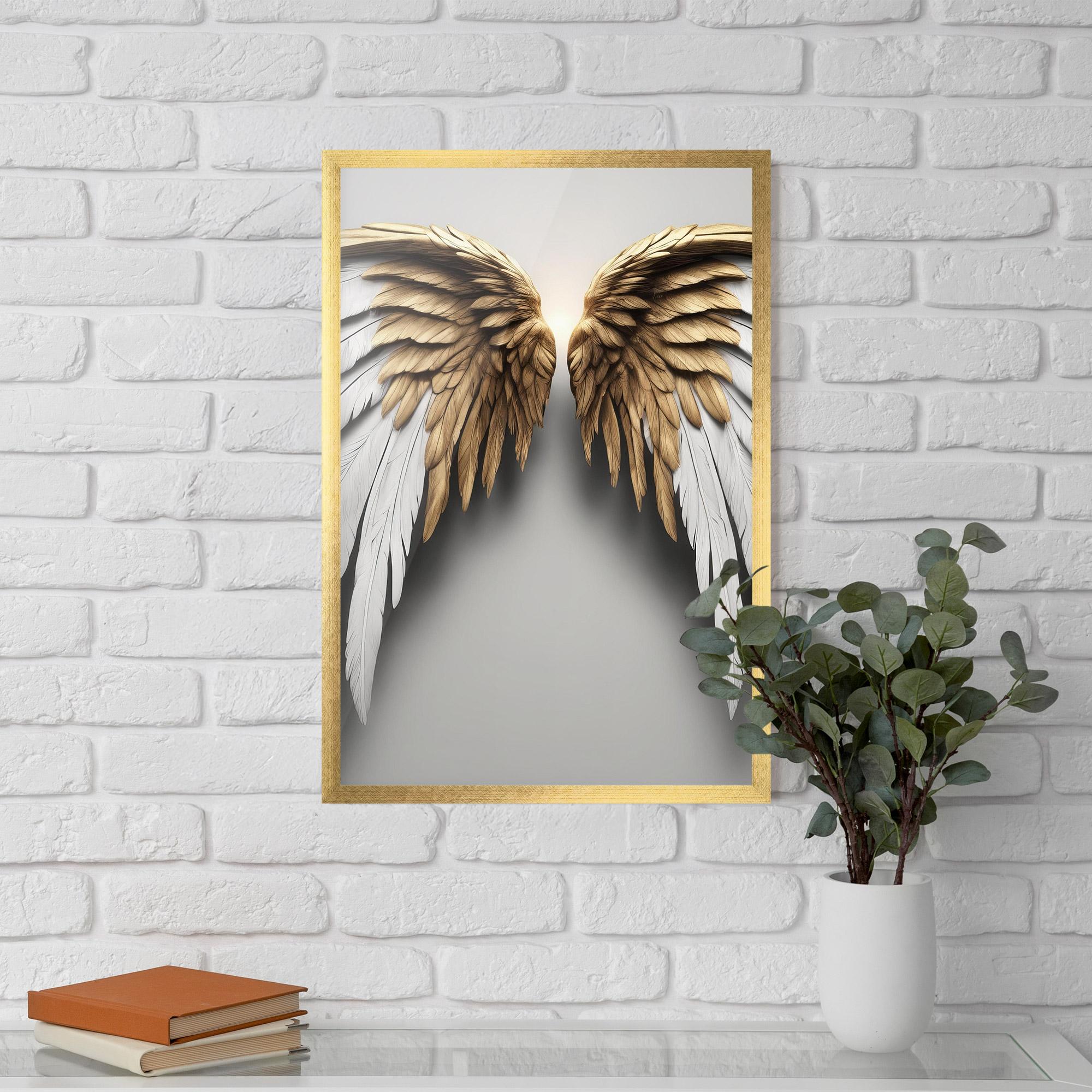 Gerahmte Poster Realistic Angel Wings mockup 5