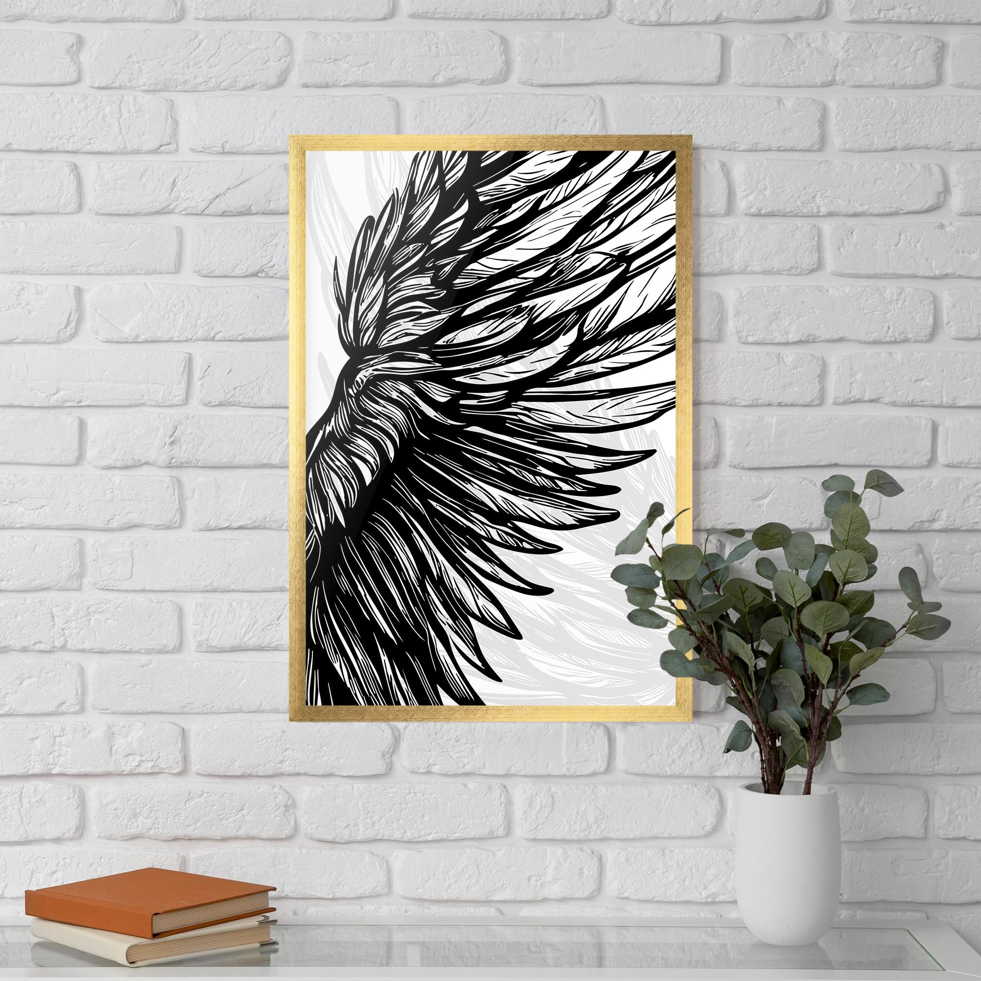 Gerahmte Poster Wing Line mockup 5