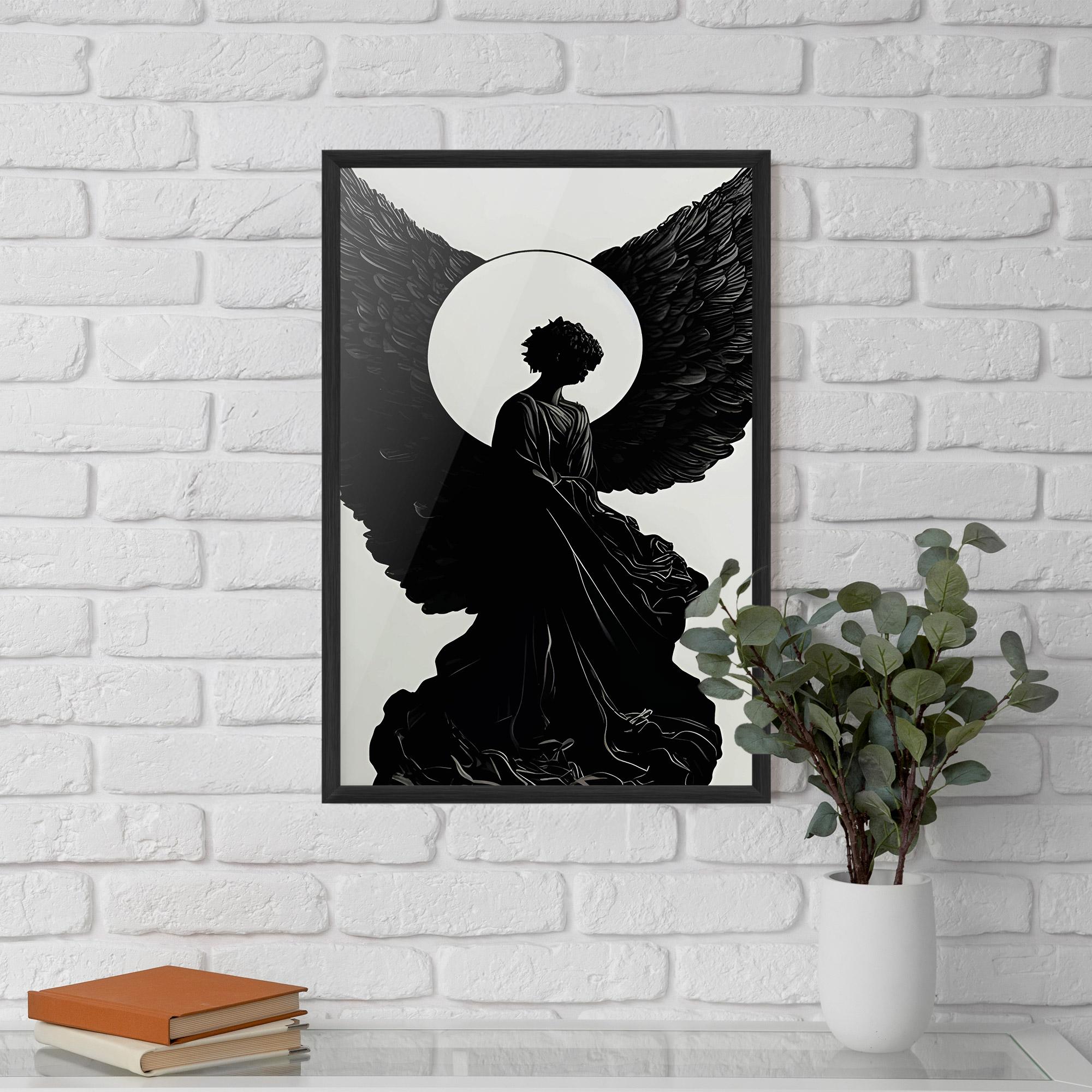 Gerahmte Poster Angel Shilouette mockup 5