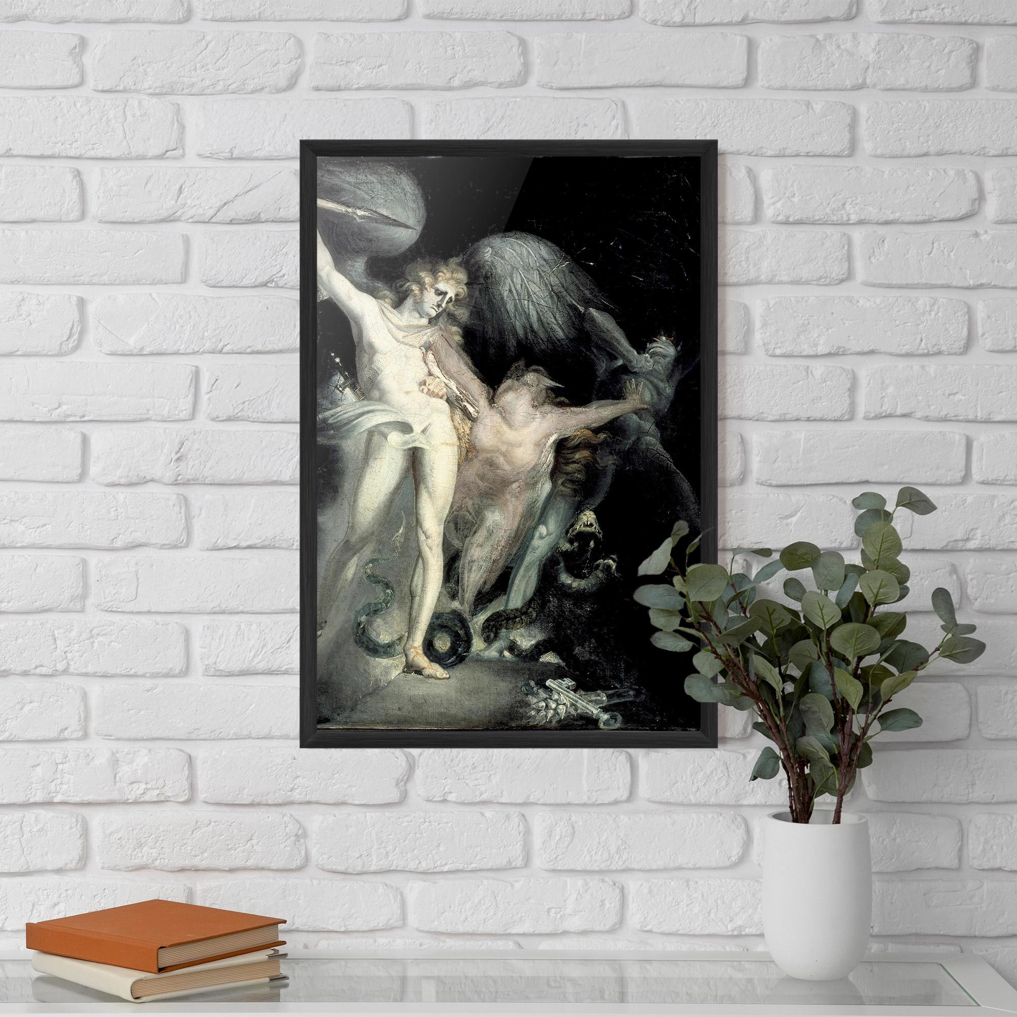 Gerahmte Poster Old Angel Painting mockup 5