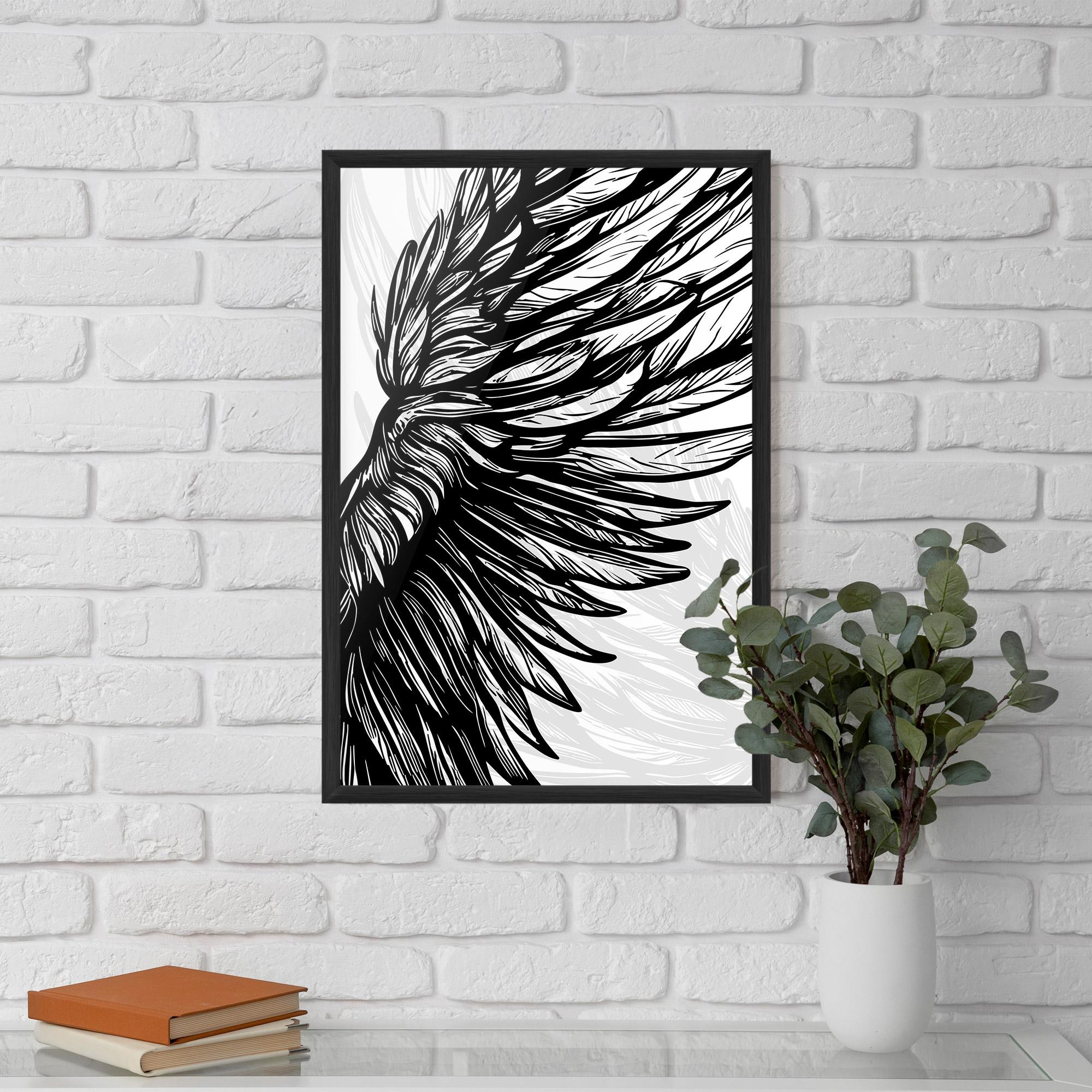 Gerahmte Poster Wing Line mockup 5