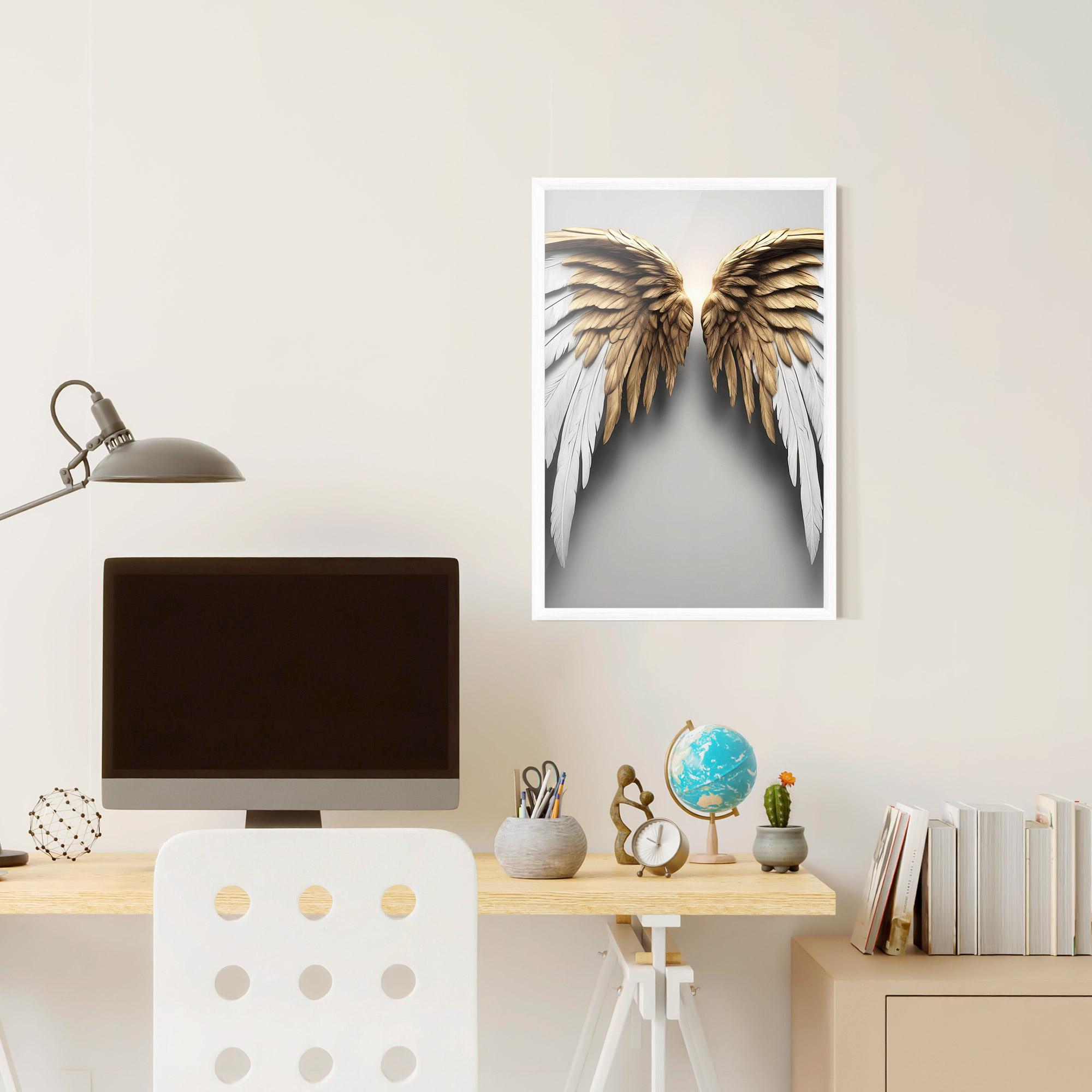 Gerahmte Poster Realistic Angel Wings mockup 6