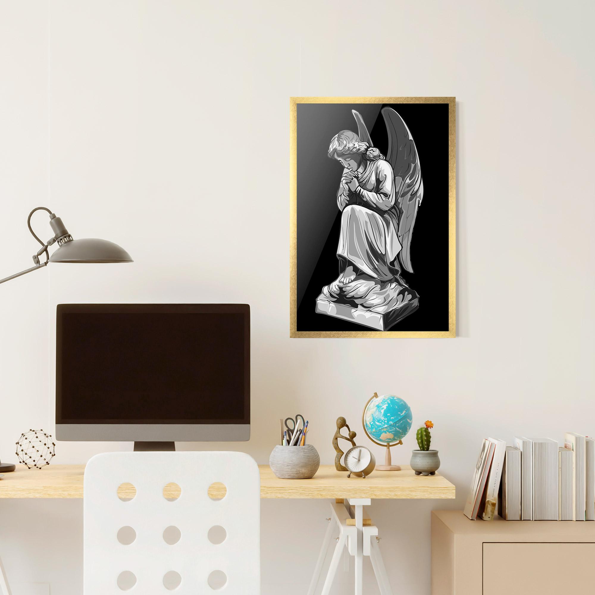 Gerahmte Poster Angel Pray mockup 6