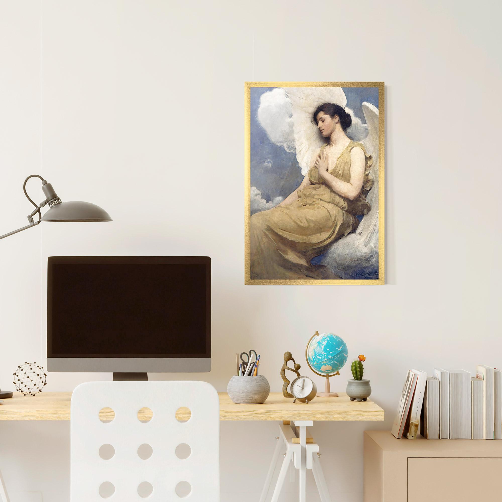 Gerahmte Poster Angel Woman Painting mockup 6