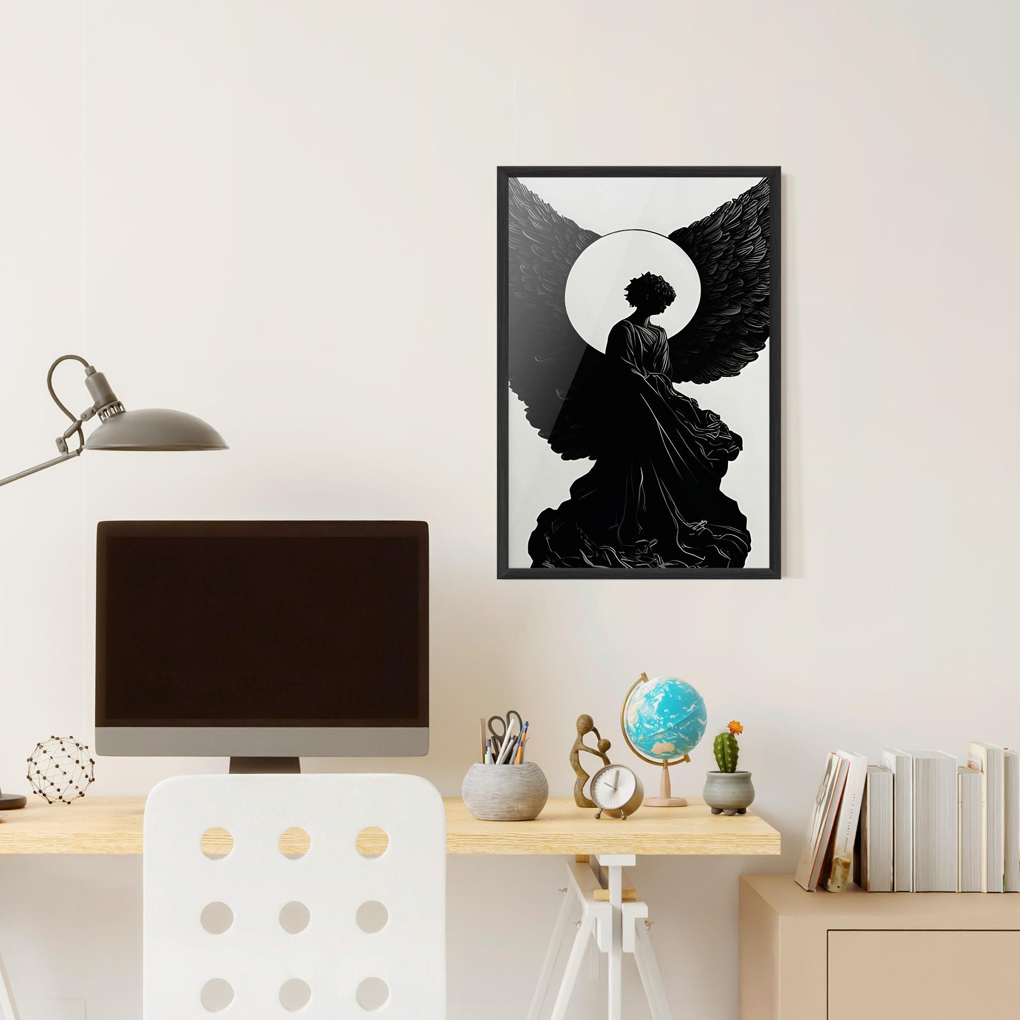 Gerahmte Poster Angel Shilouette mockup 6