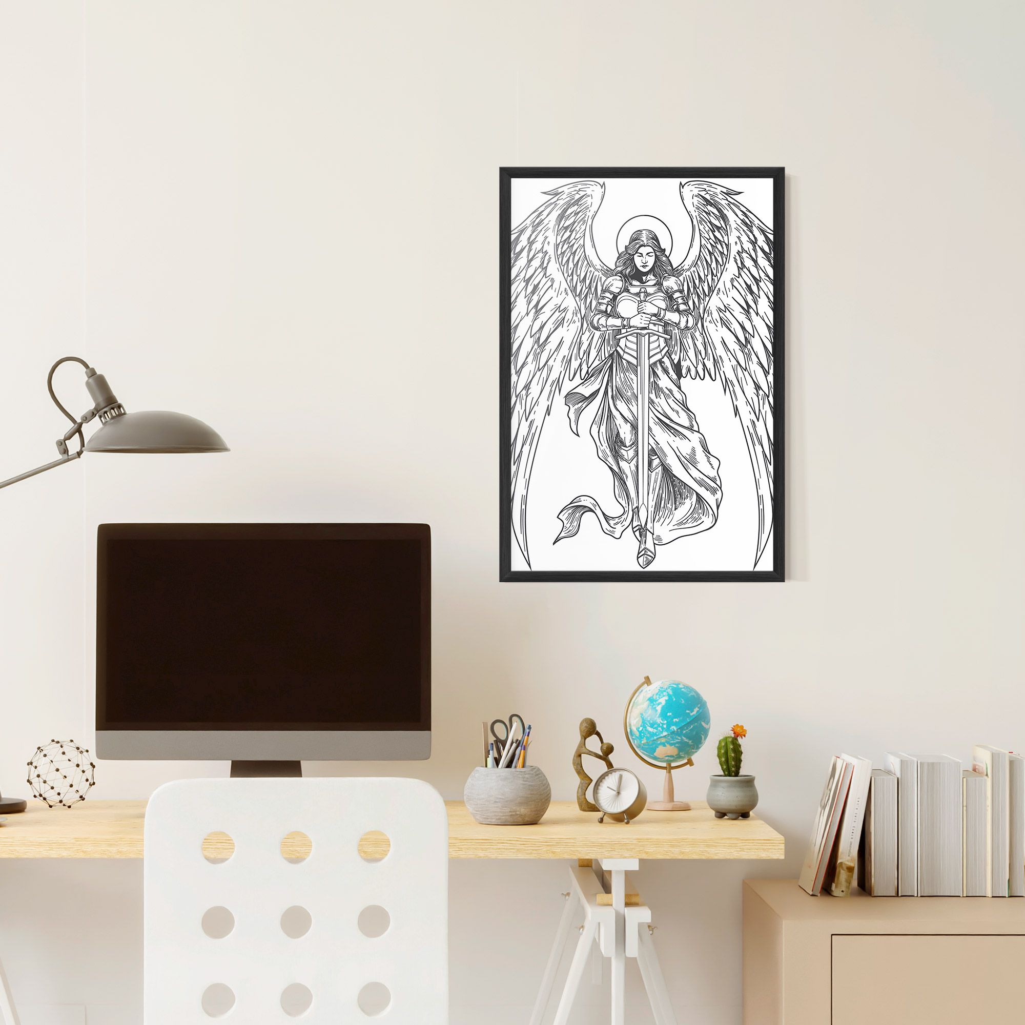 Grey Line Angel mockup 6