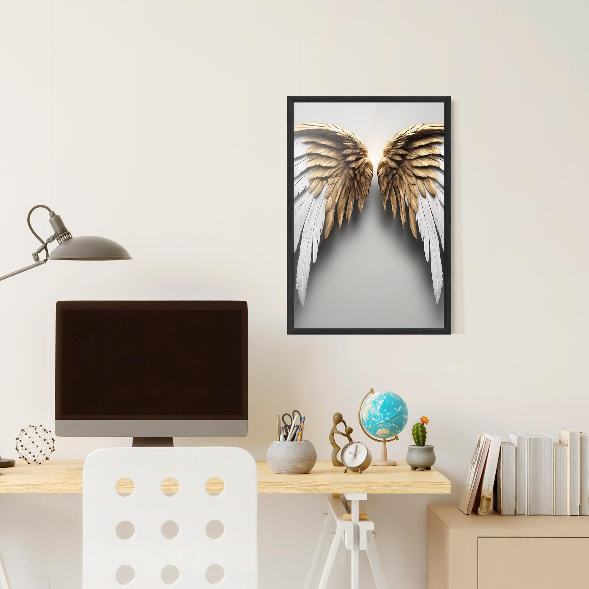 Gerahmte Poster Realistic Angel Wings mockup 6