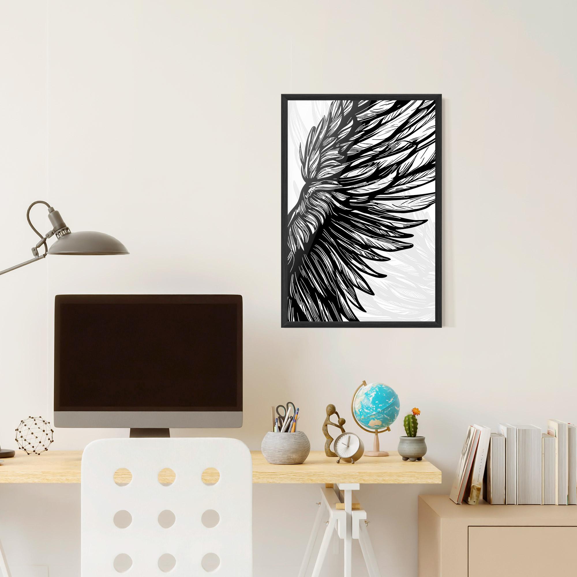 Gerahmte Poster Wing Line mockup 6